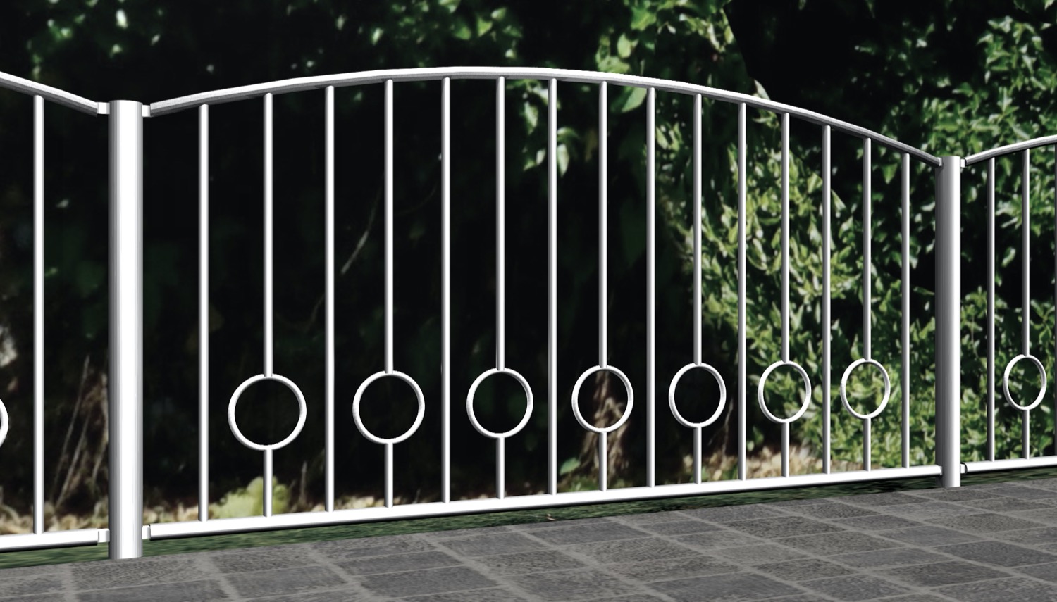 Barrière de jardin en acier inoxydable barre cercle 2 bas, OB