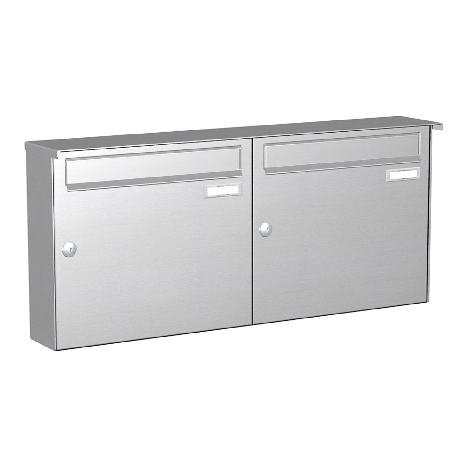 Briefkastenanlage | Aufputz | 2-fach | Senkrecht | Edelstahl