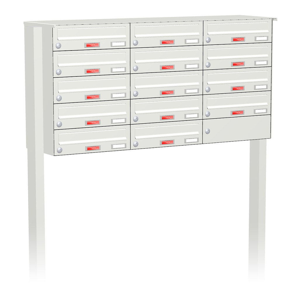 Briefkastenanlage | Freistehend | 14-fach | Waagerecht | Farbe