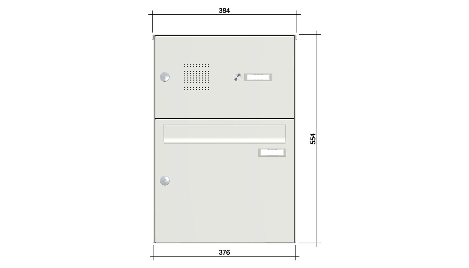 Briefkastenanlage | Aufputz | 1-fach | Senkrecht | Audio | Video | Farbe