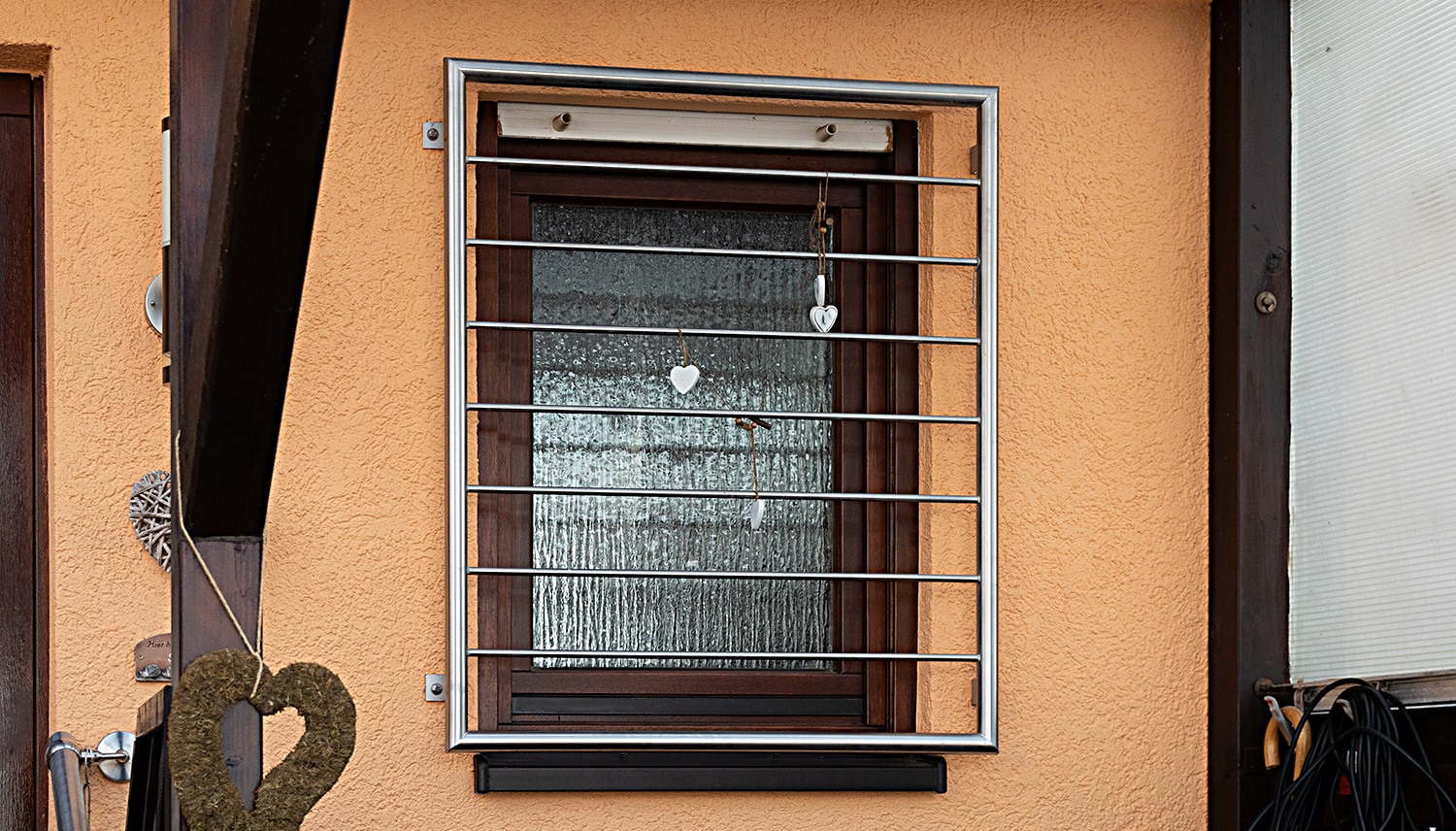 Grille de défense pour fenêtres en acier inoxydable barre transversale