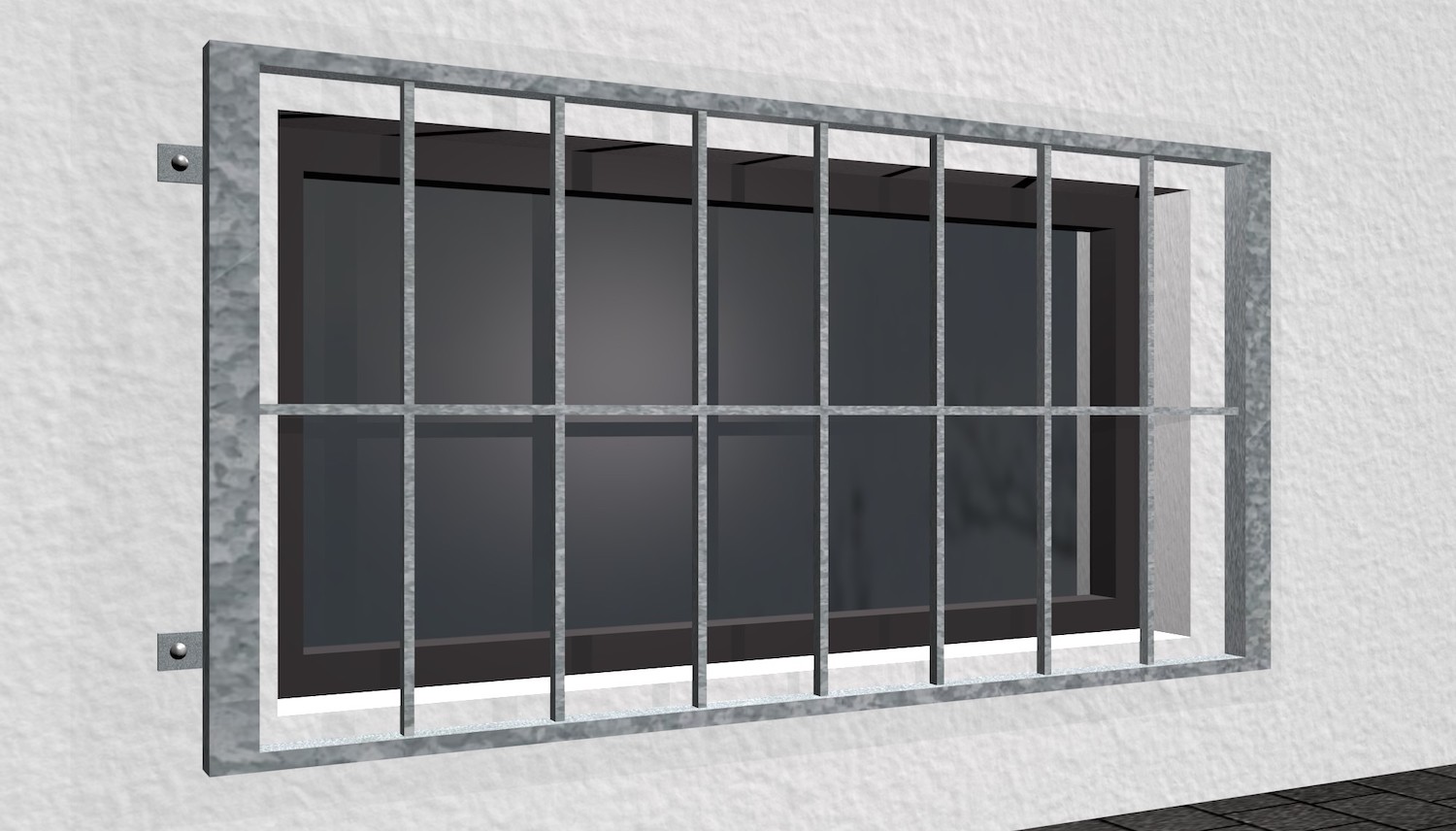 Grille de défense pour fenêtres pour la cave en acier galvanisé barre verticale