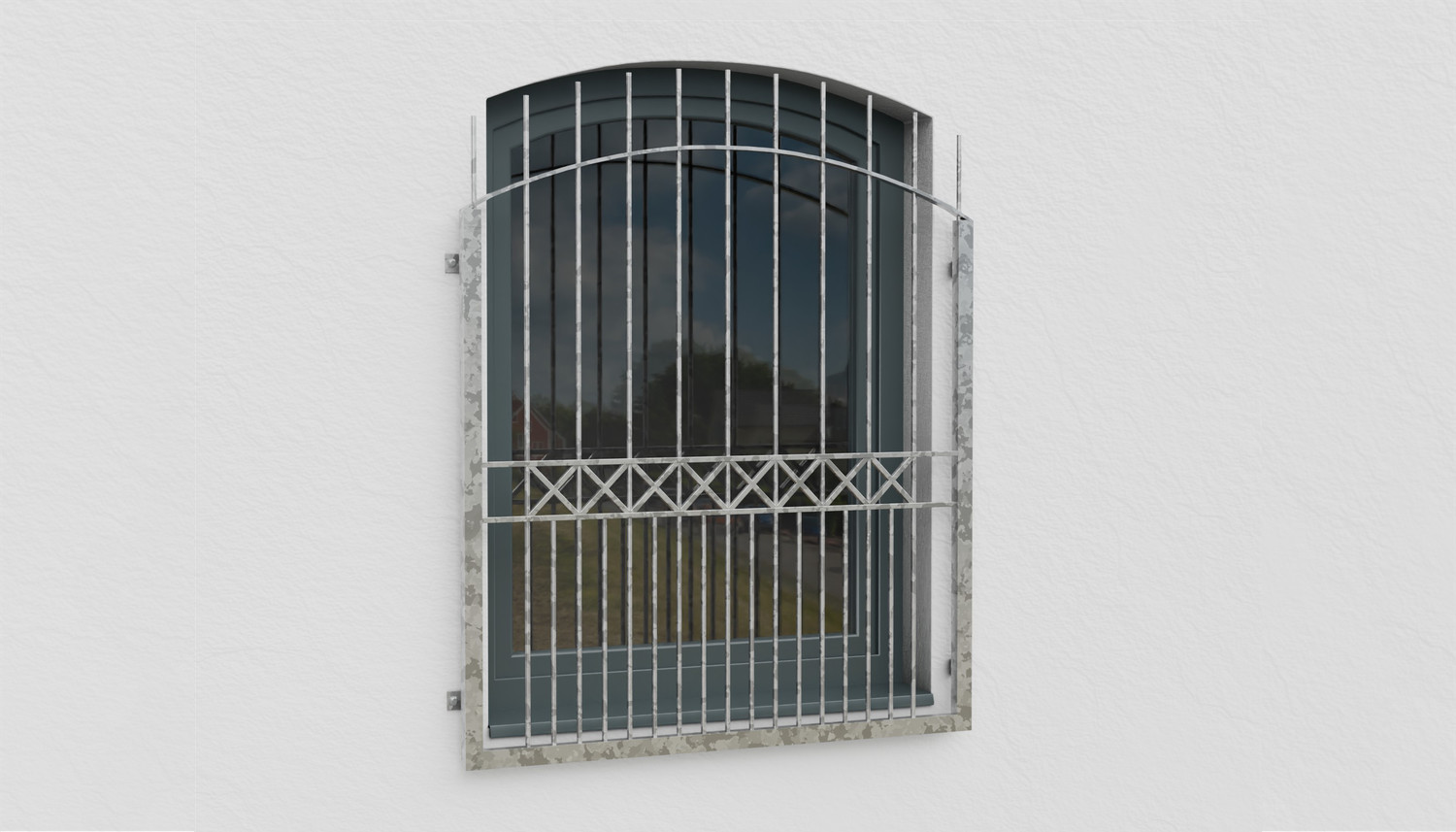 Grille de défense pour fenêtres en acier galvanisé Arc supérieur de Toulon 