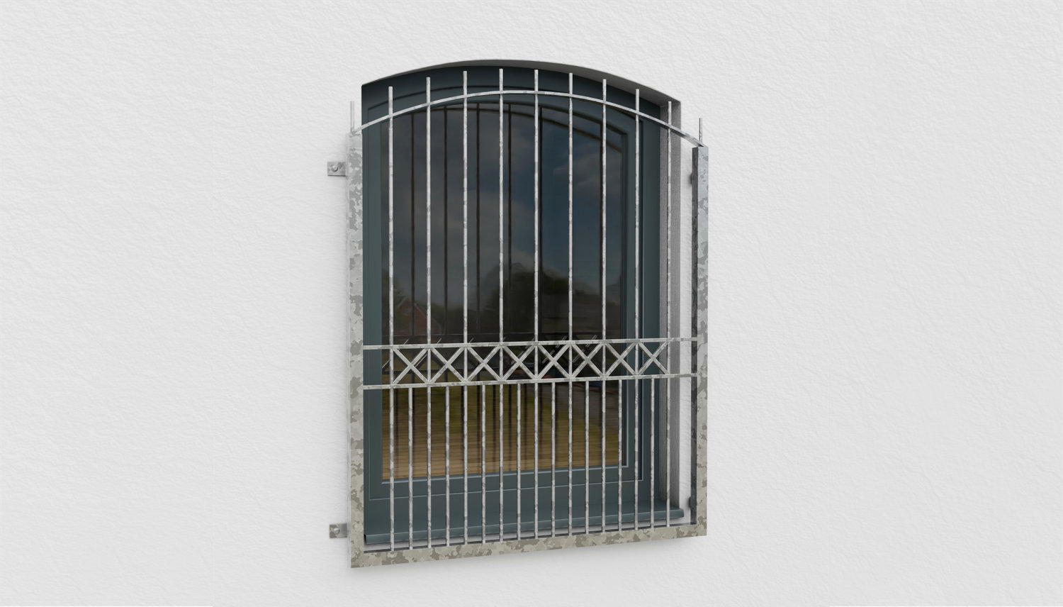 Grille de défense pour fenêtres en acier galvanisé Arc supérieur de Toulon 