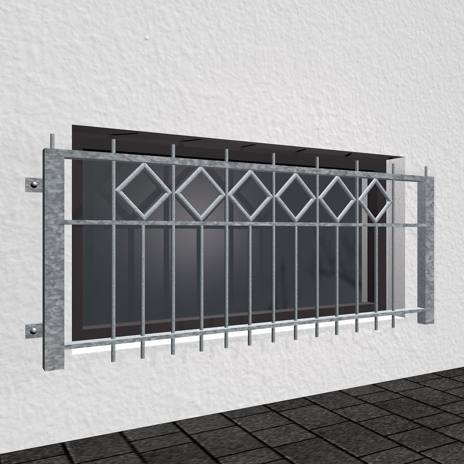 Grille de défense pour fenêtres pour la cave en acier galvanisé Nice