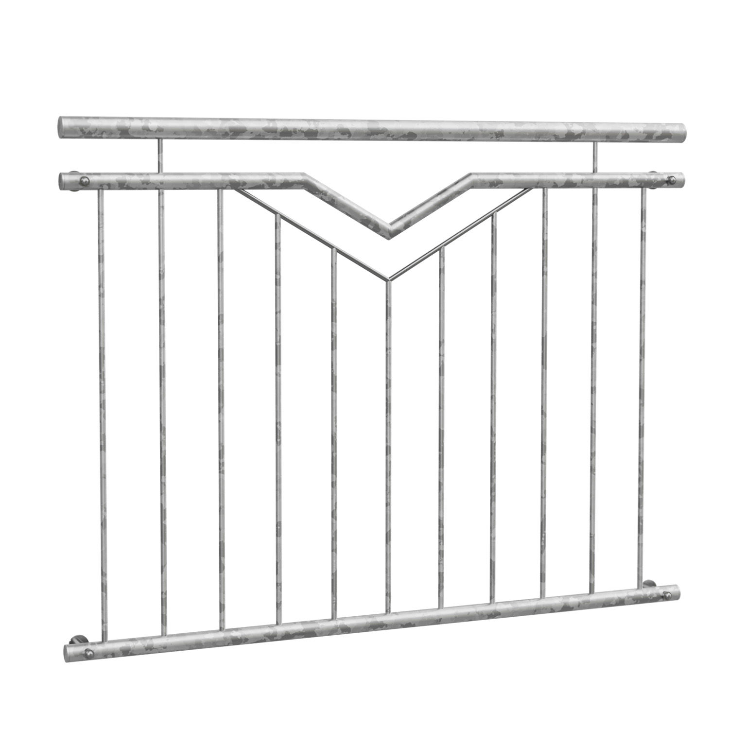 Balcon à la française en acier galvanisé double V