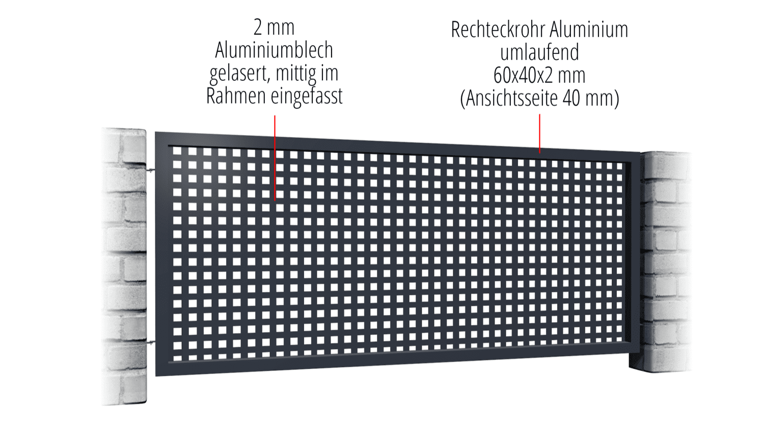 Clôture de jardin en aluminium découpé au laser QL