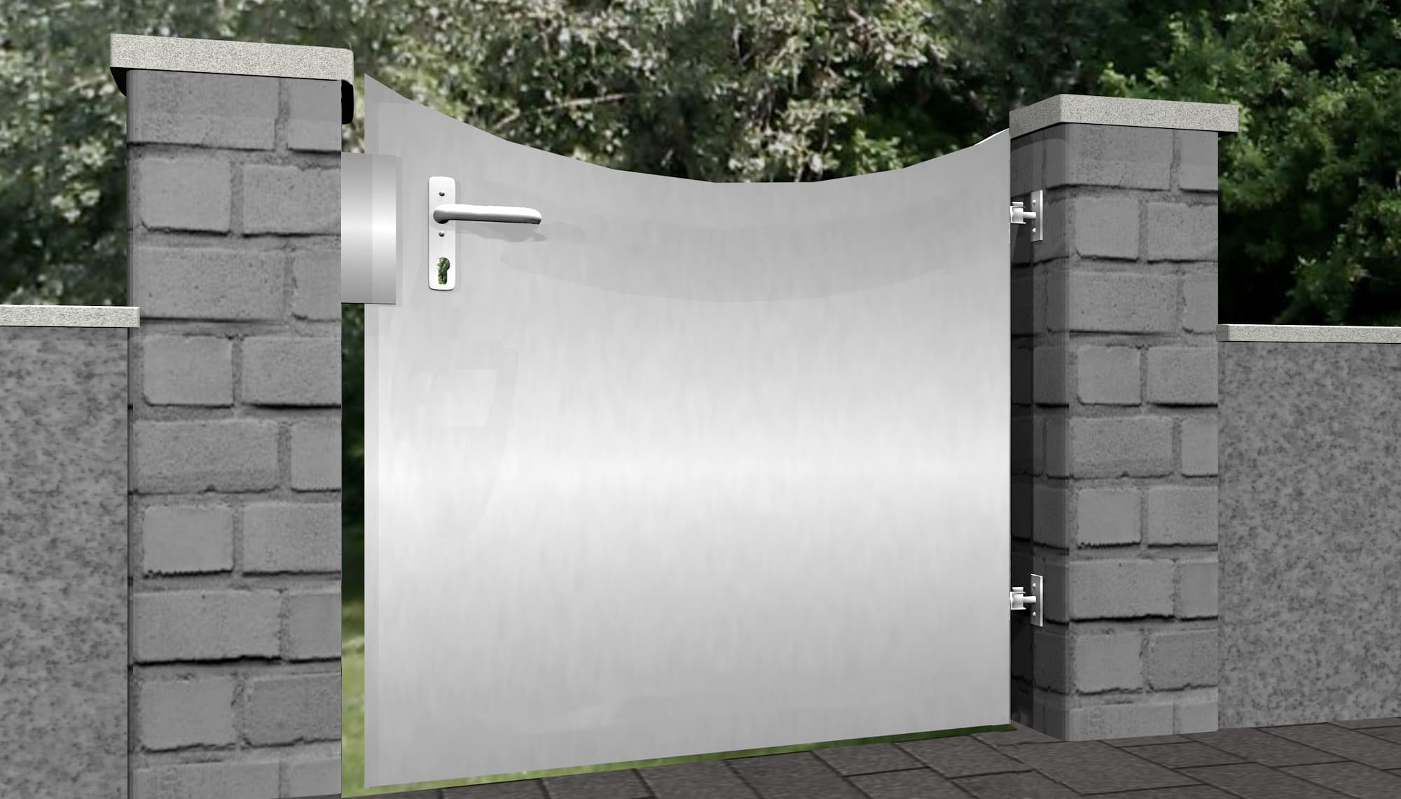 Brise-vue à 1 battant en acier inoxydable pour portillon de jardin, opaque, UB 