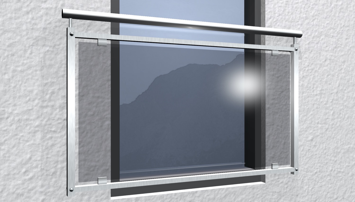 Balcon à la française Acier inoxydable Verre Gris