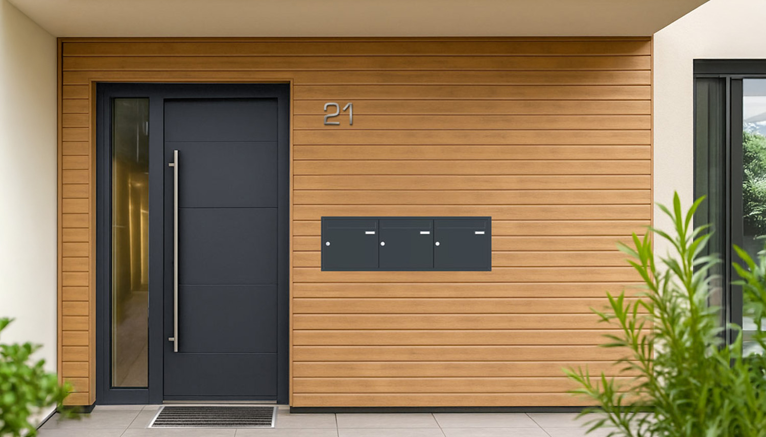 Briefkastenanlage | Unterputz | 3-fach | Senkrecht | Farbe