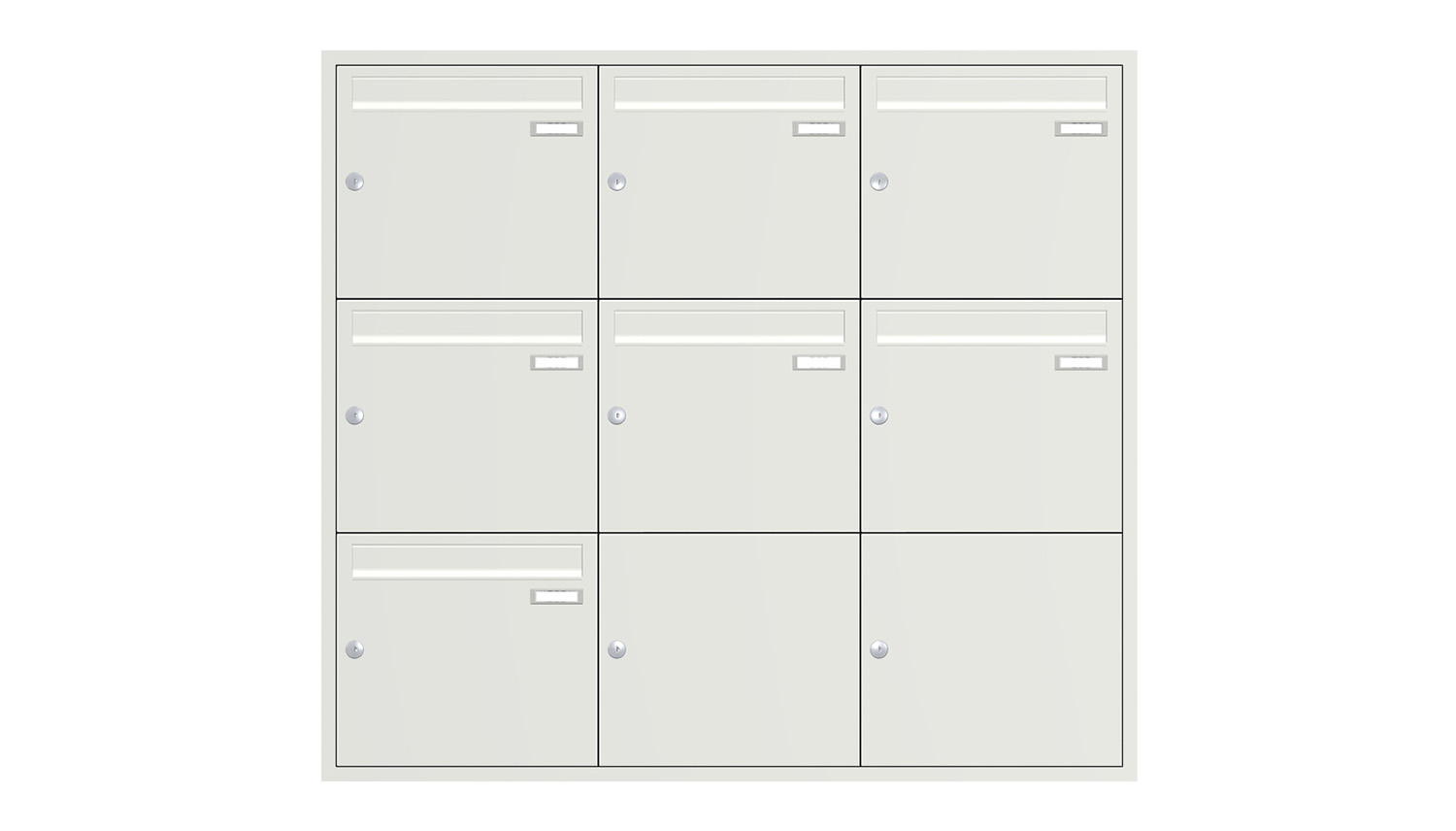 Briefkastenanlage | Unterputz | 7-fach | Senkrecht | Farbe