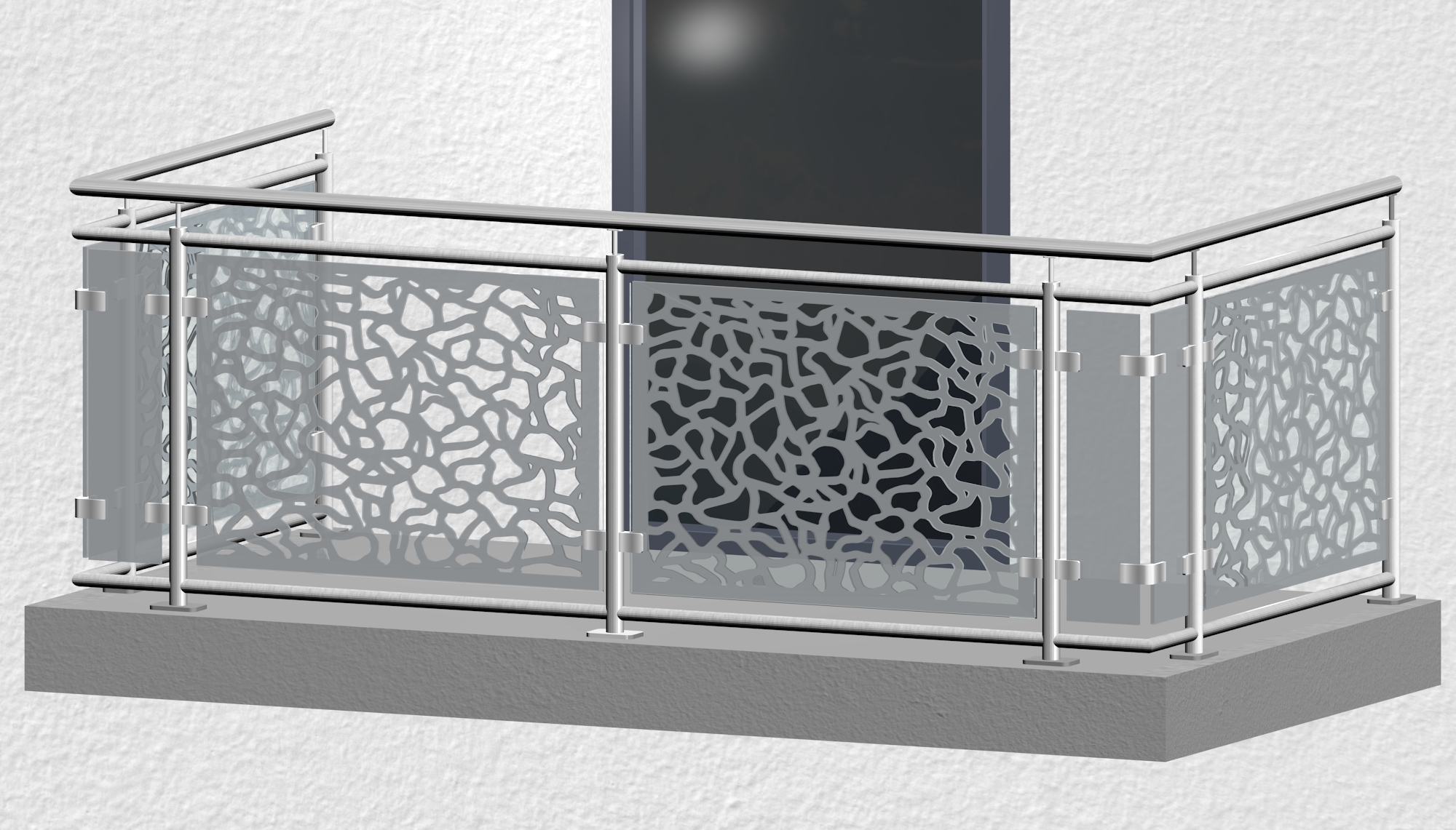 Balustrade de balcon en acier inoxydable design Verre AB 2