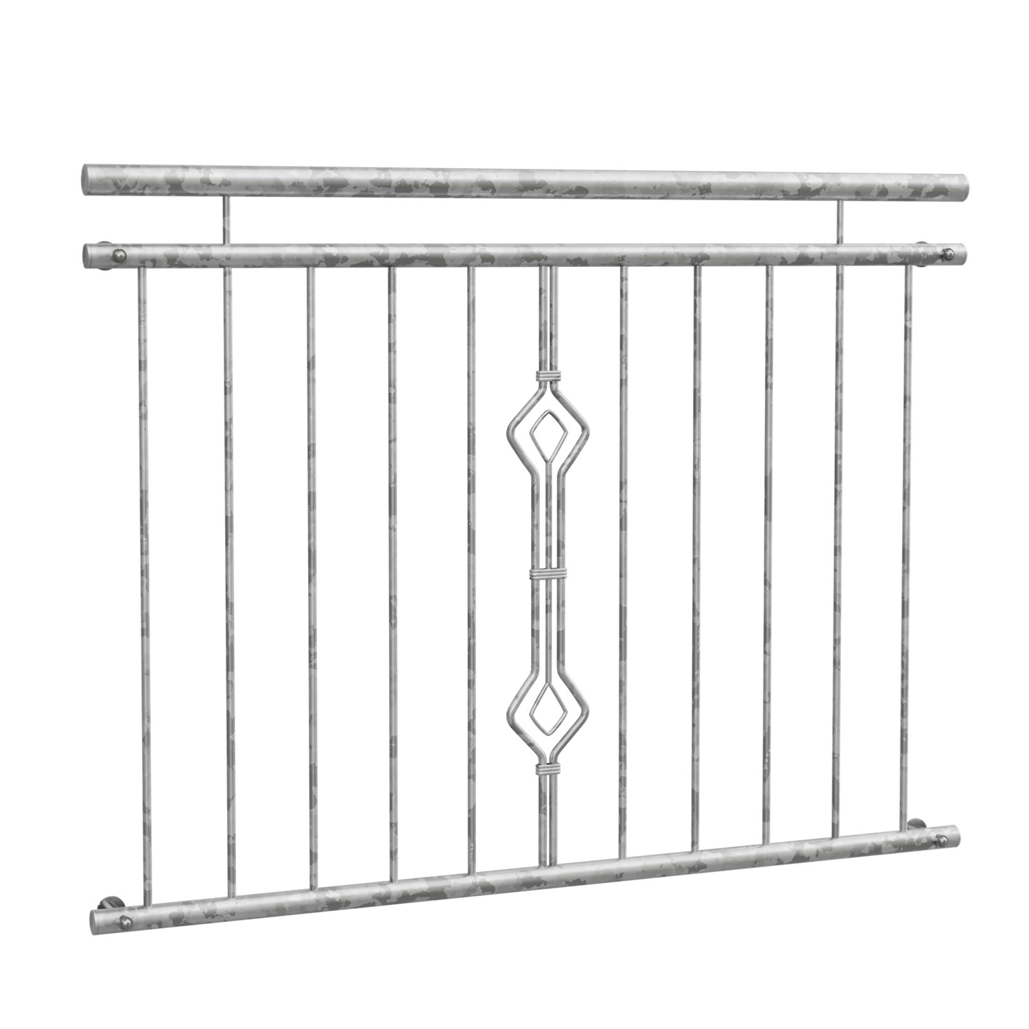 Balcon à la française en acier galvanisé ornement sablier 