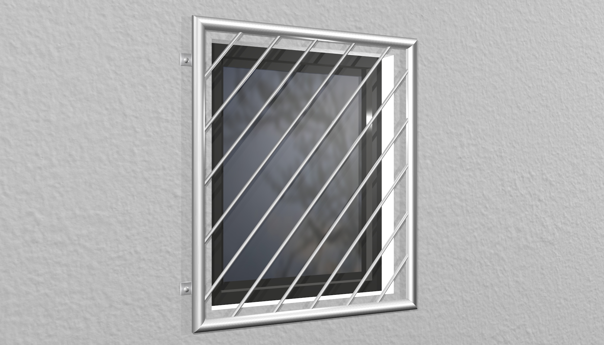 Grille de défense pour fenêtres en acier inoxydable à barres diagonales 1