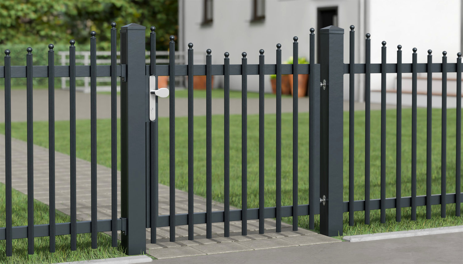 Portillon de jardin aluminium 1 battant palissades élégantes, UB