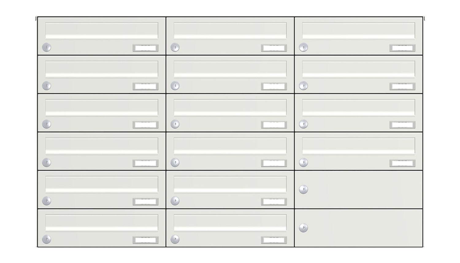 Briefkastenanlage | Aufputz | 16-fach | Waagerecht | Farbe