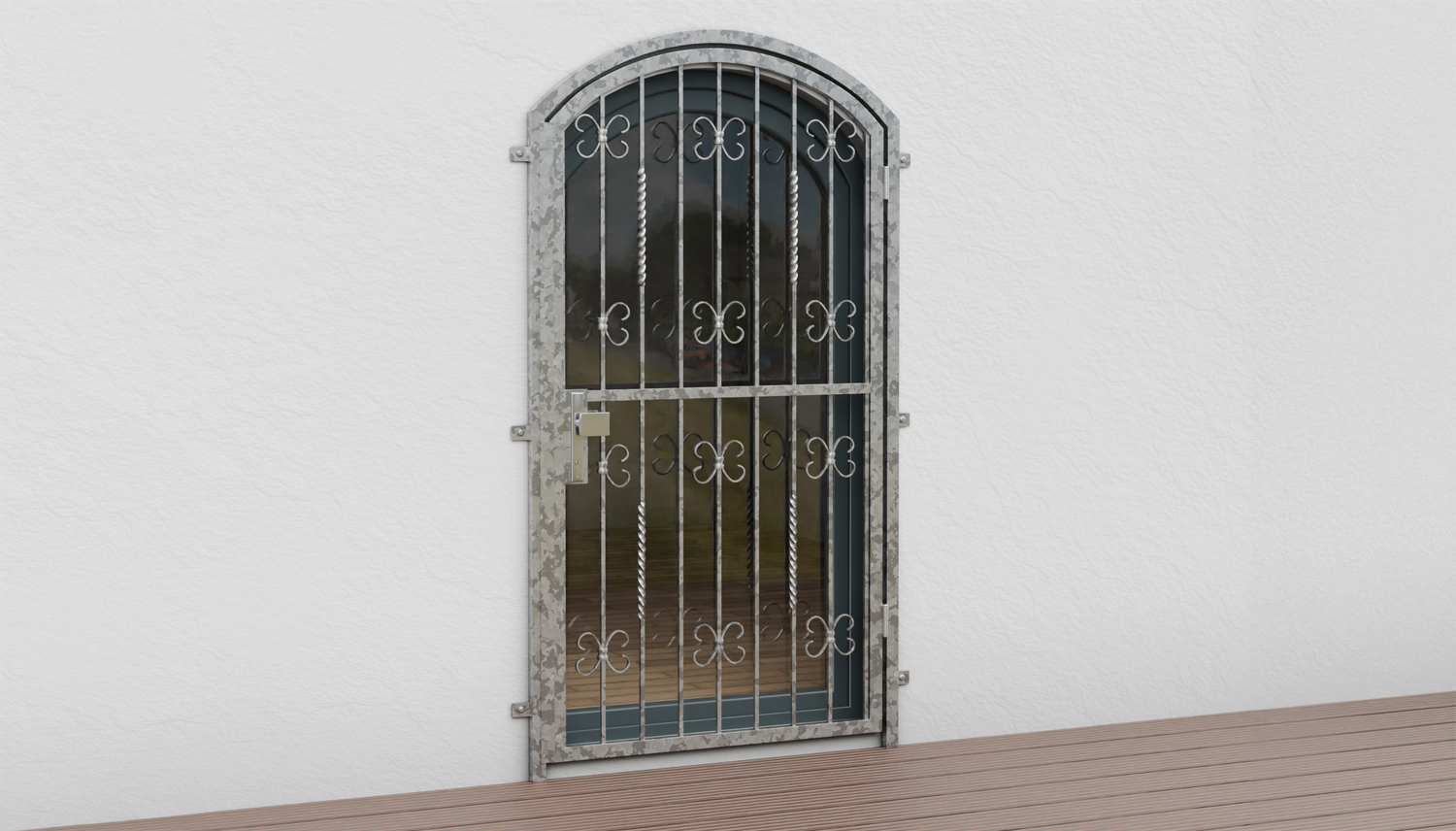 Porte grillagée en acier galvanisé Arc supérieur baroque