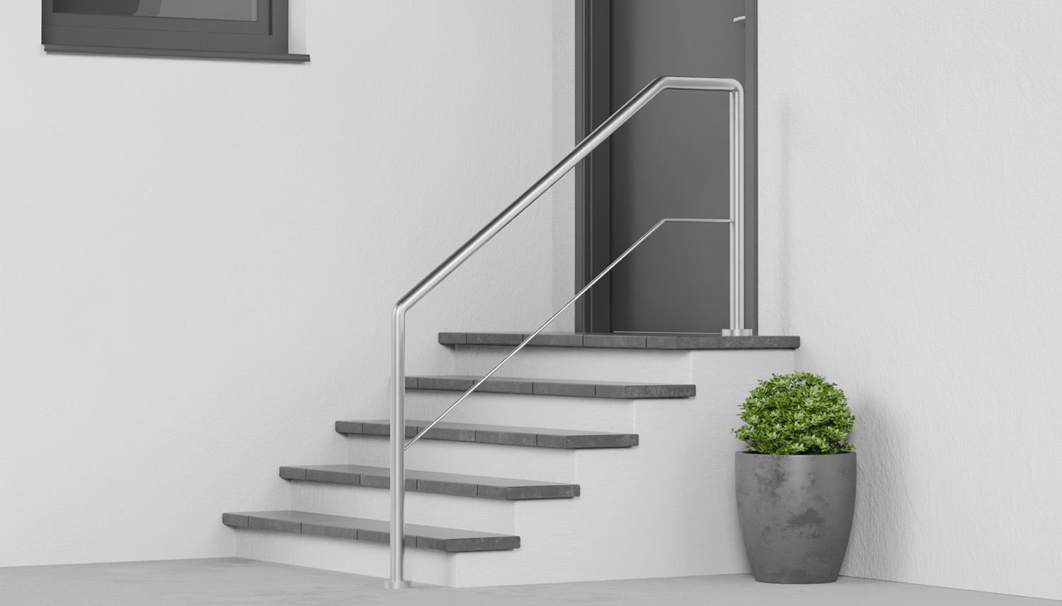 Balustrade d’escalier en acier inoxydable FA 1-6 croisillons 