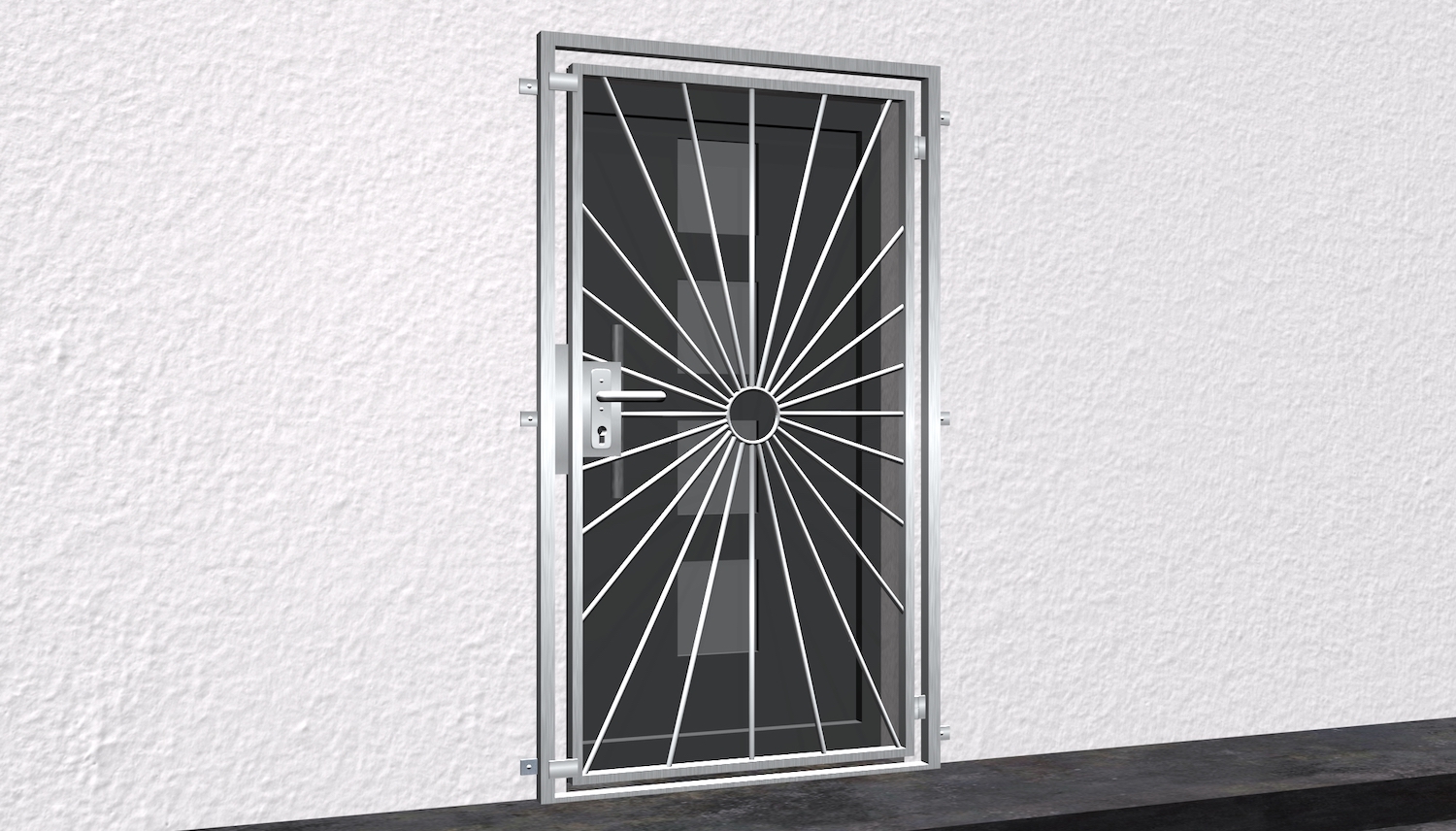 Porte grillagée en acier inoxydable Cercle solaire