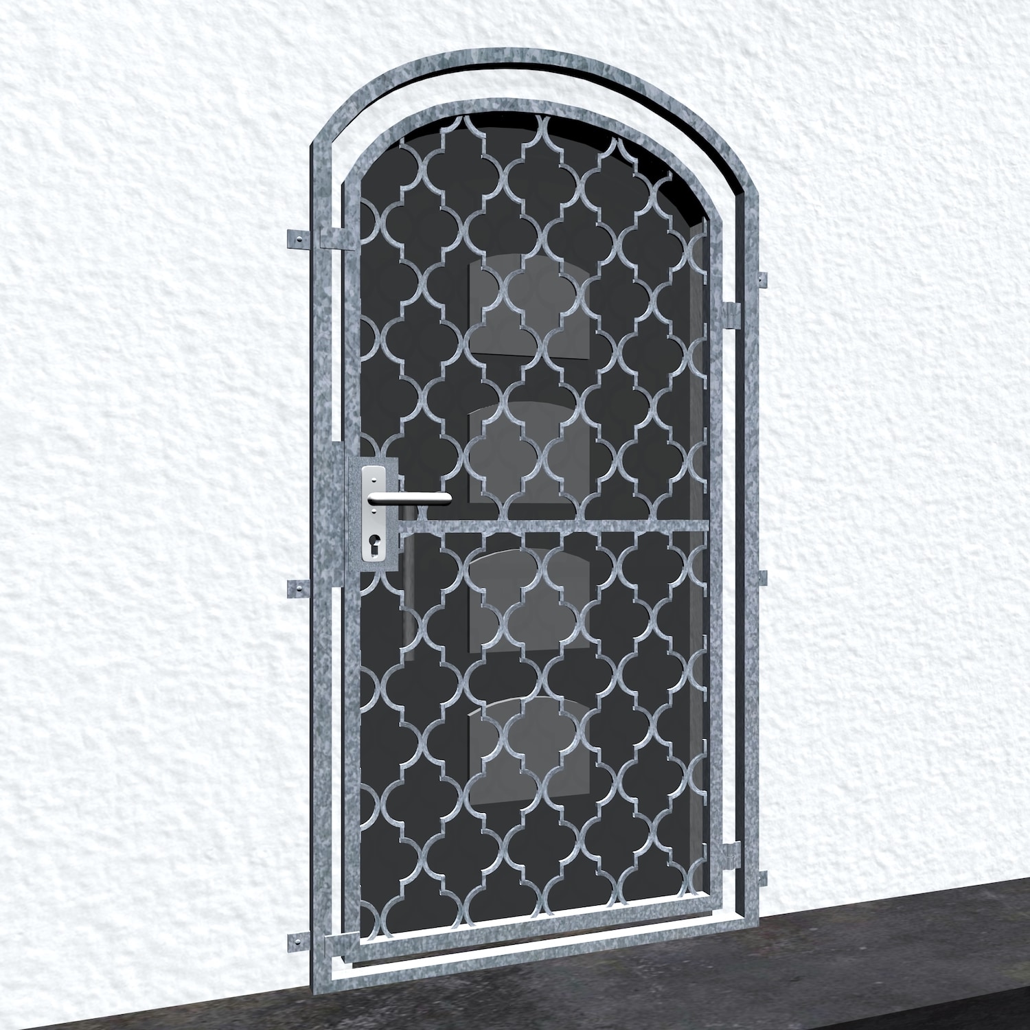 Porte grillagée en acier galvanisé Arc supérieur Rhombus Classic