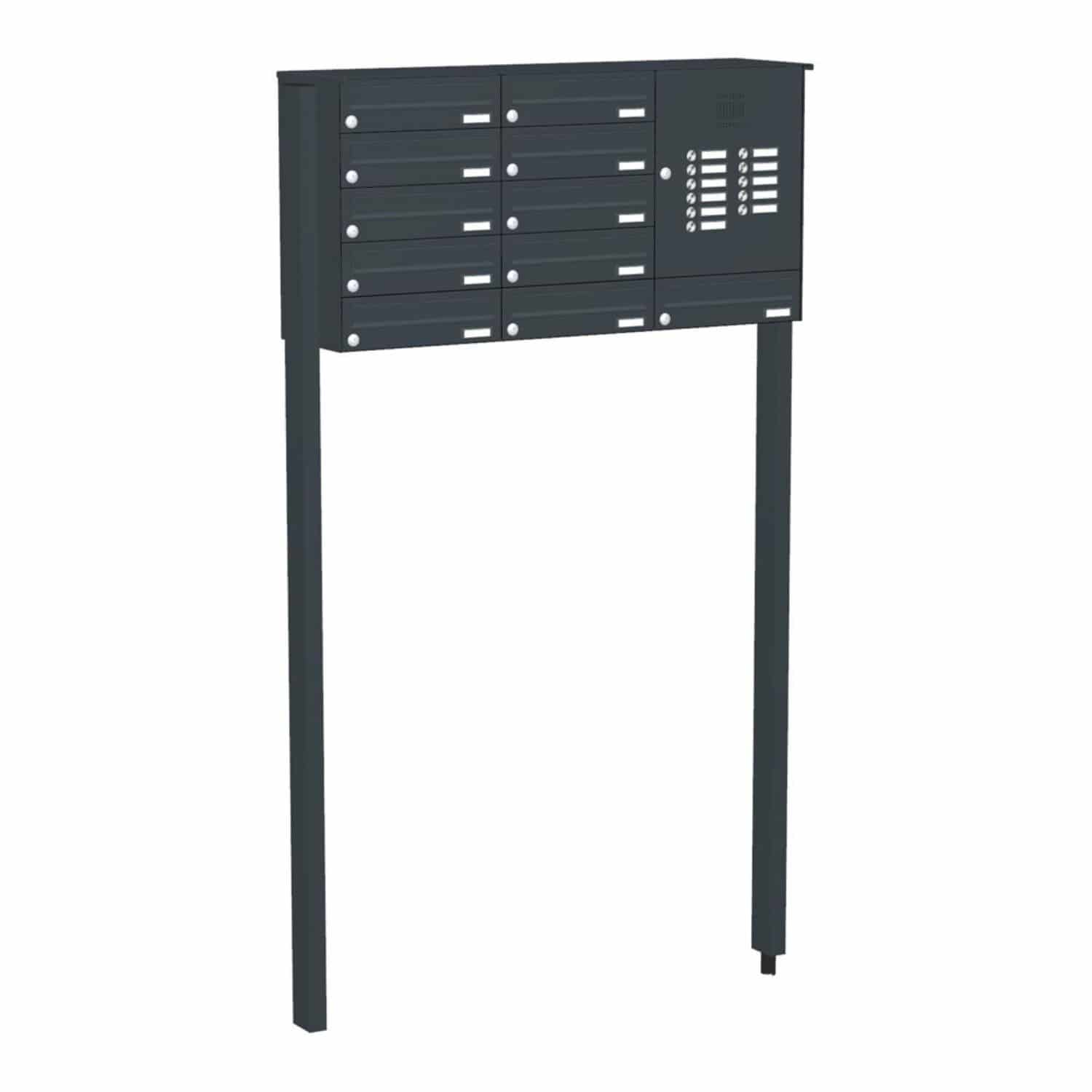 Briefkastenanlage | Freistehend | 11-fach | Waagerecht | Audio | Video | Farbe