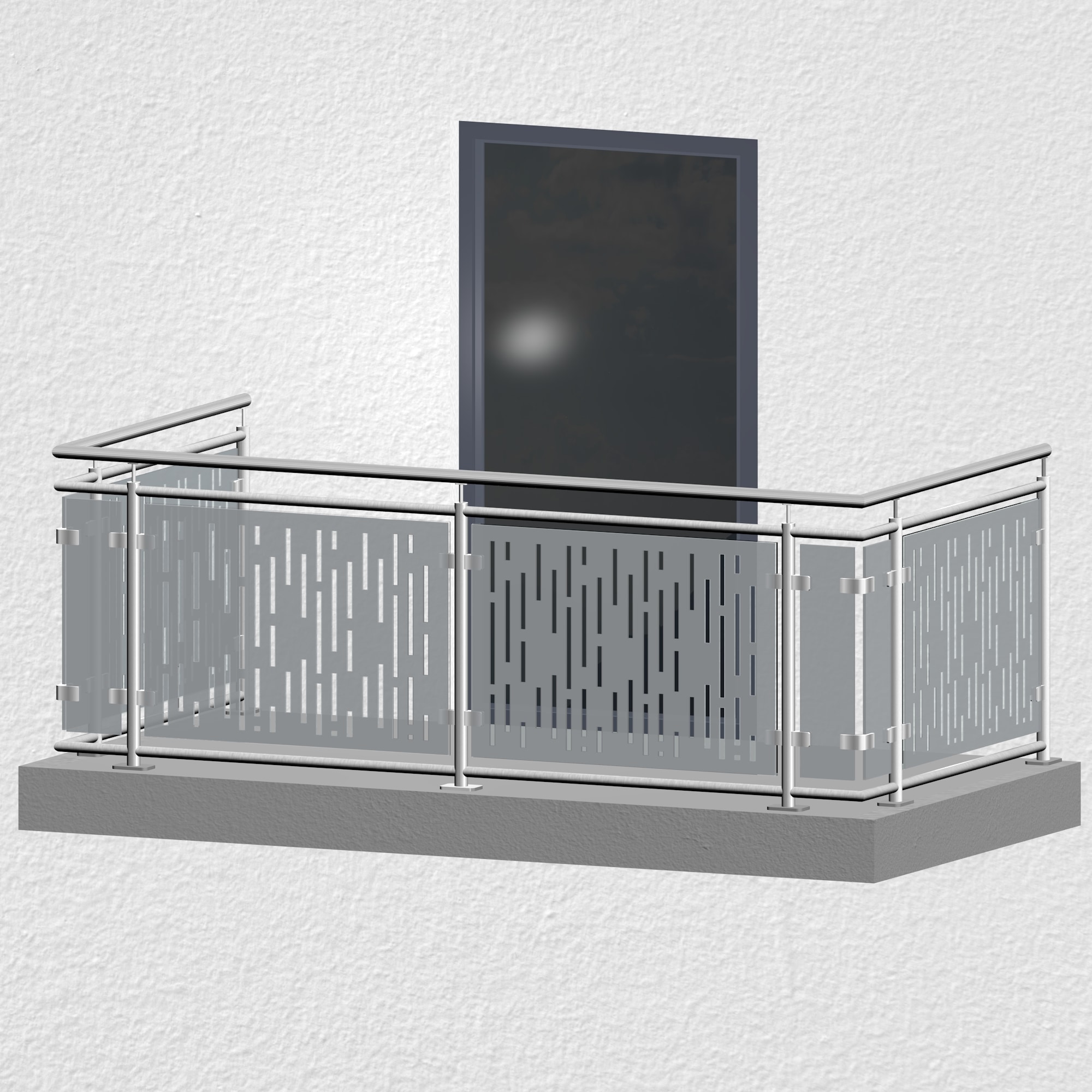 Balustrade de balcon en acier inoxydable design verre SF VE