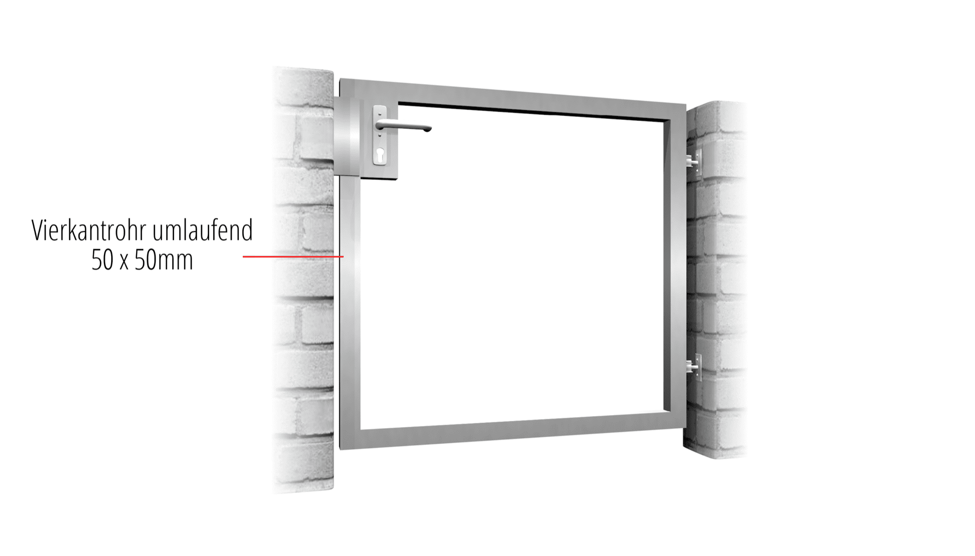 Portillon de jardin en acier inoxydable, remplissage propre à 1 battant, GE