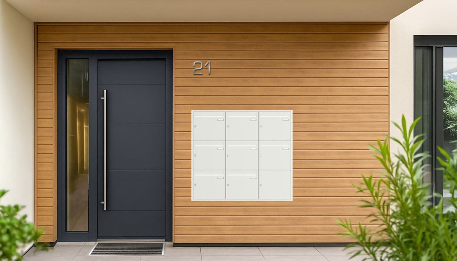 Briefkastenanlage | Unterputz | 8-fach | Senkrecht | Farbe