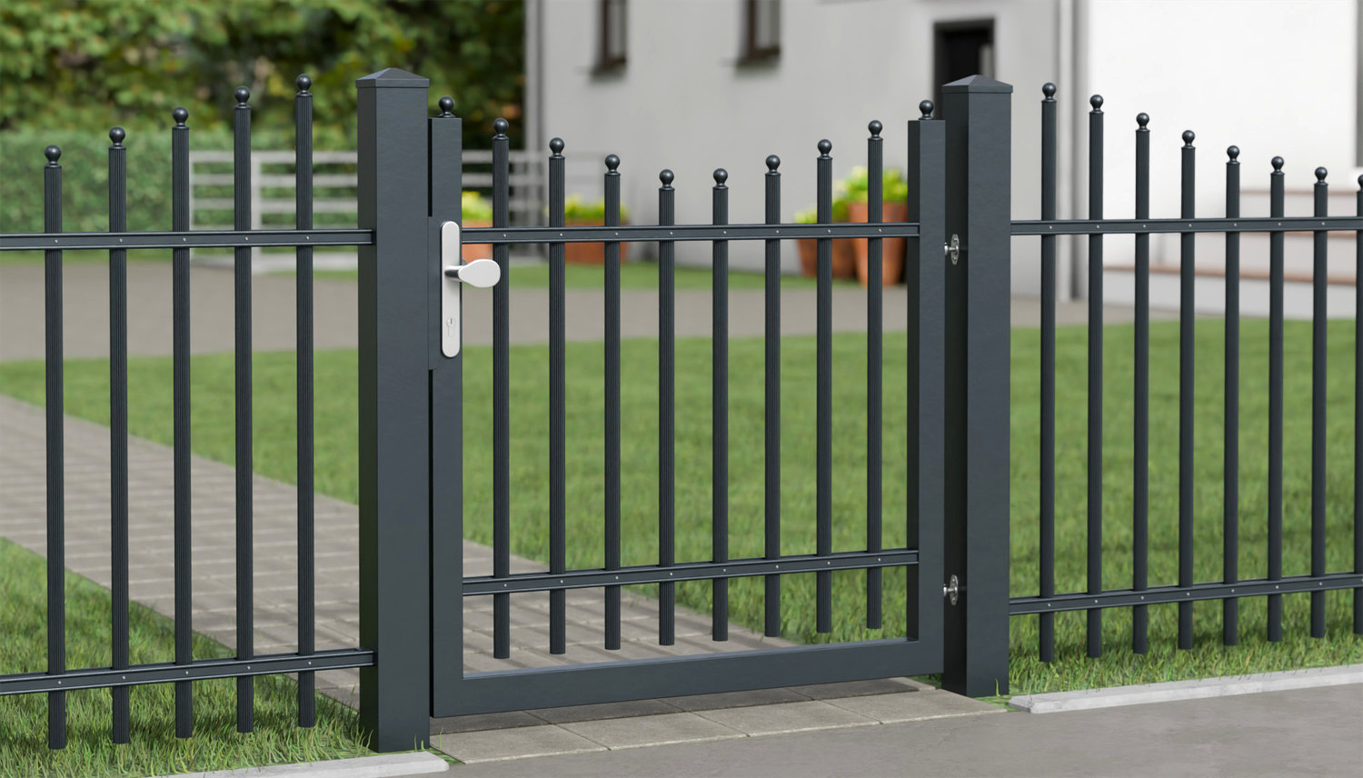 Portillon de jardin aluminium 1 battant palissades Classic, UB