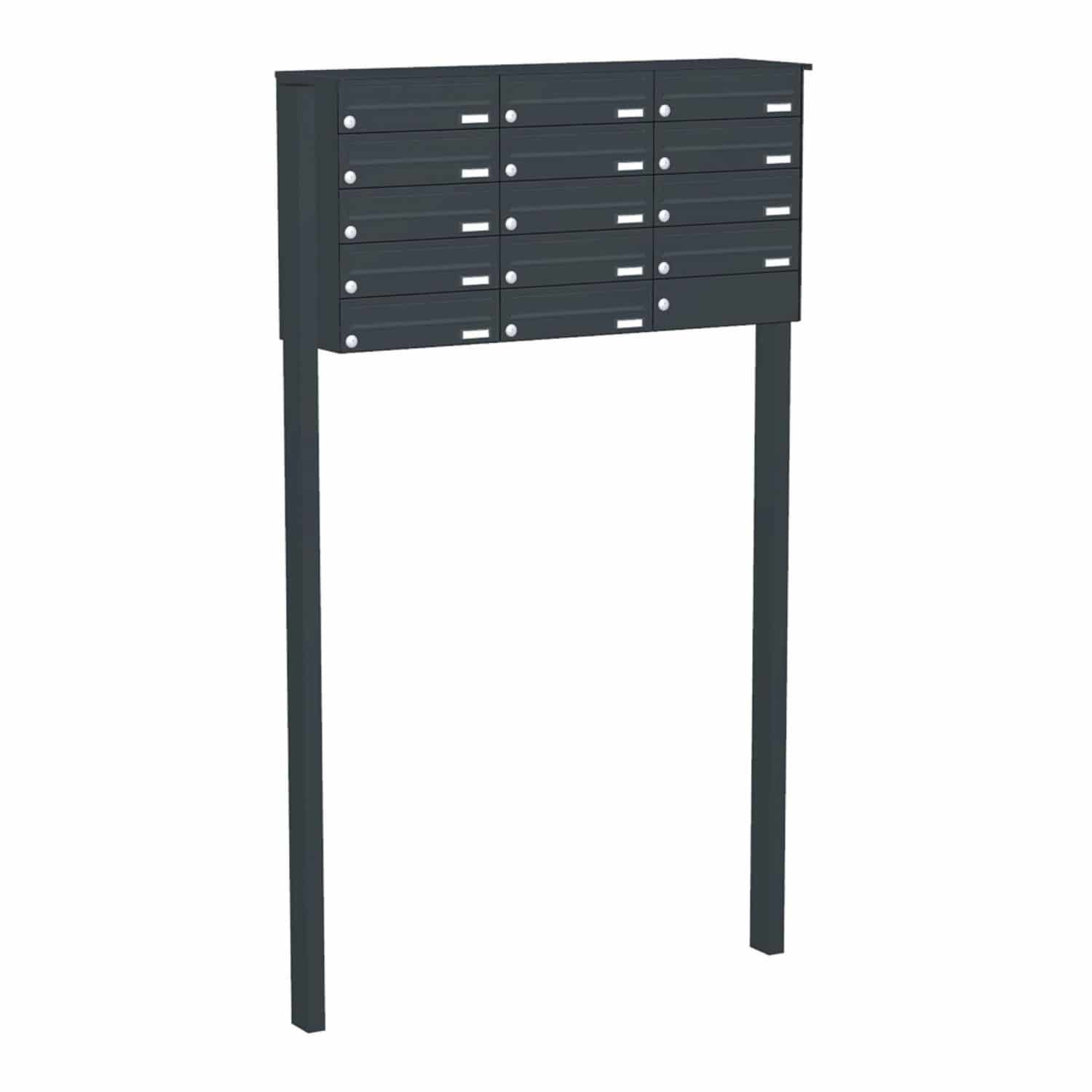 Briefkastenanlage | Freistehend | 14-fach | Waagerecht | Farbe