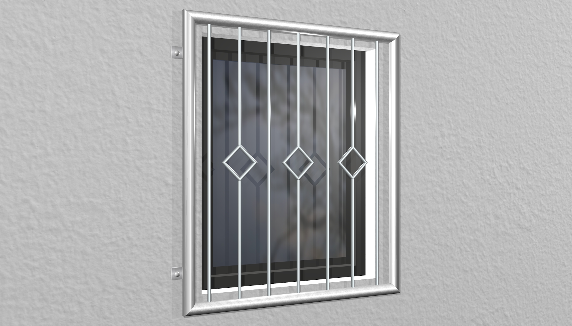 Grille de défense pour fenêtres en acier inoxydable carreau barre 