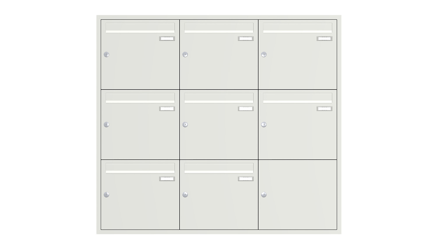 Briefkastenanlage | Unterputz | 8-fach | Senkrecht | Farbe