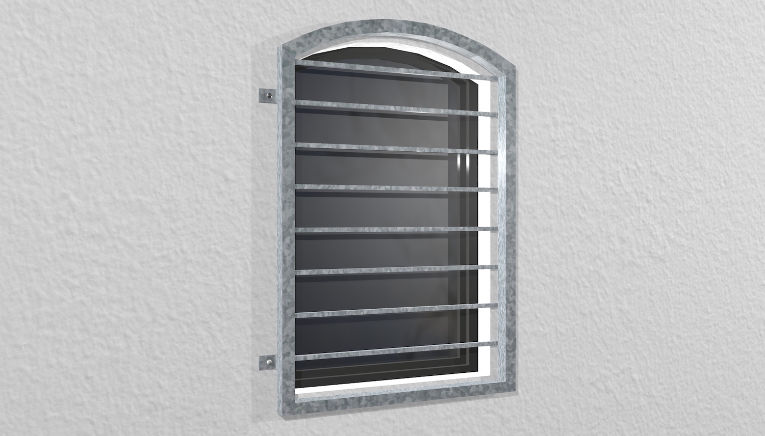 Grille de défense pour fenêtres en acier galvanisé Barre transversale Arc supérieur 