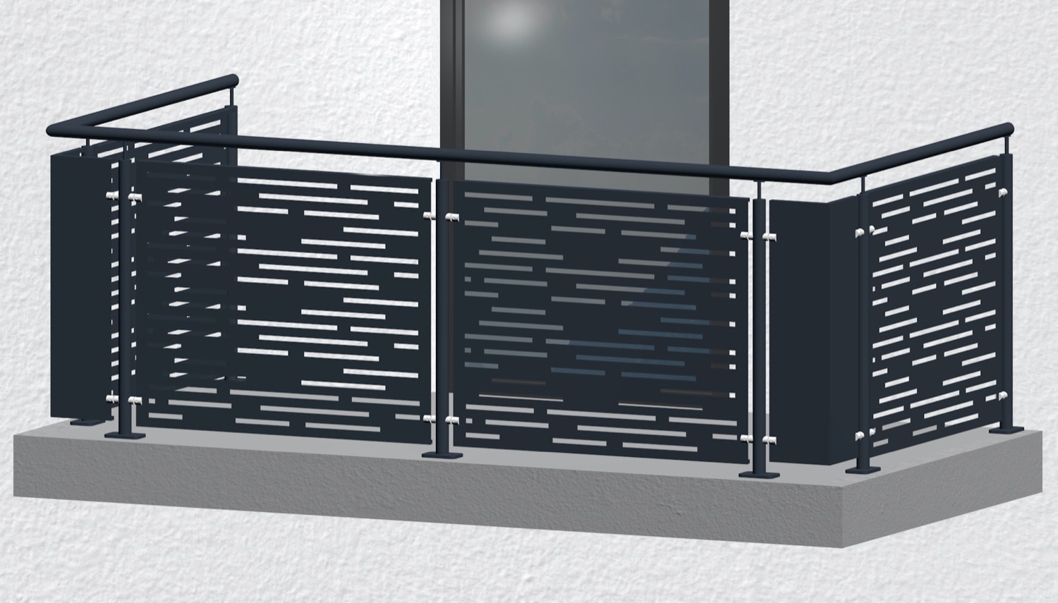 Balustrade de balcon en acier galvanisé plaque design SF HO