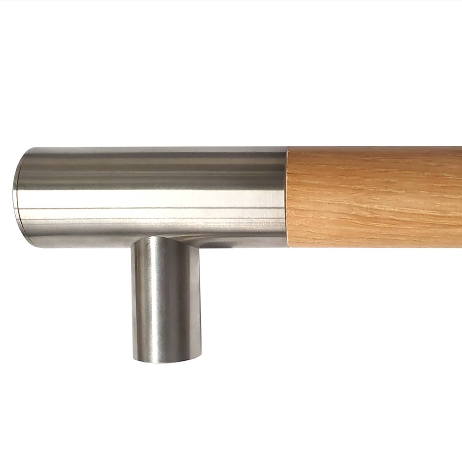 Main courante en bois de chêne avec supports d'extrémité