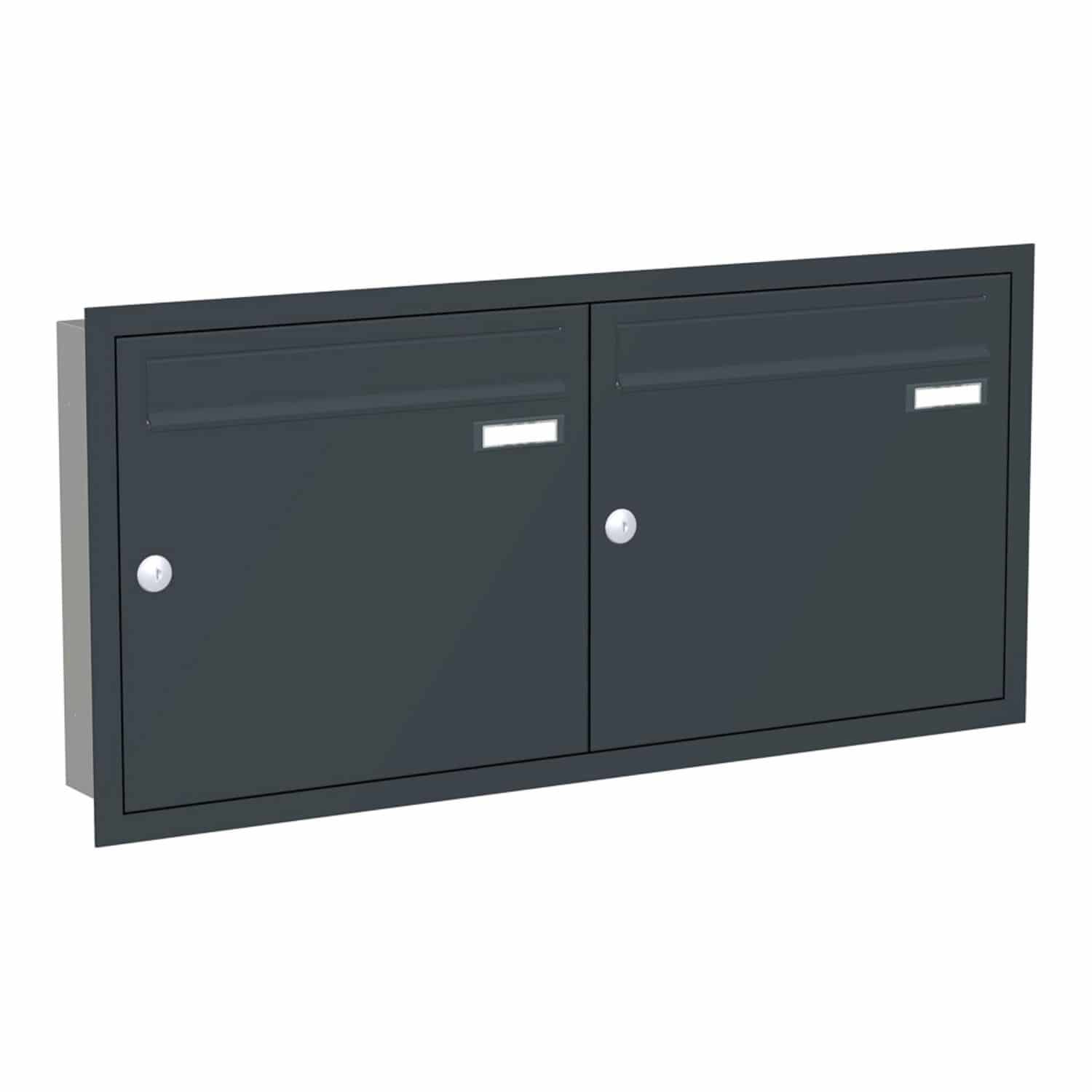 Briefkastenanlage | Unterputz | 2-fach | Senkrecht | Farbe