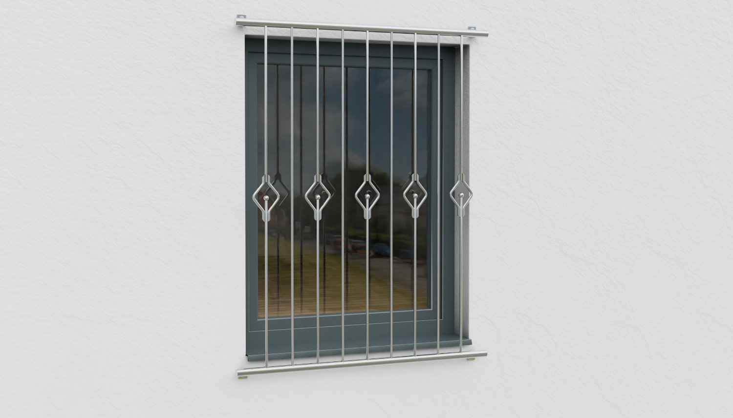 Grille de défense pour fenêtres en acier inoxydable queue 2