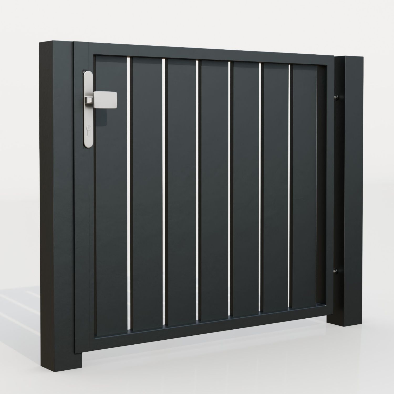 Brise-vue 1 battant en aluminium pour portillon de jardin lamelles vertical, GE