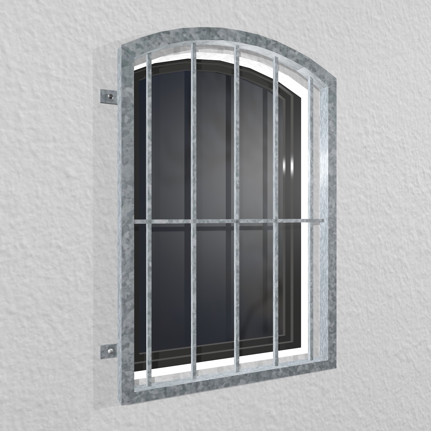 Grille de défense pour fenêtres en acier galvanisé barre verticale Arc supérieur 