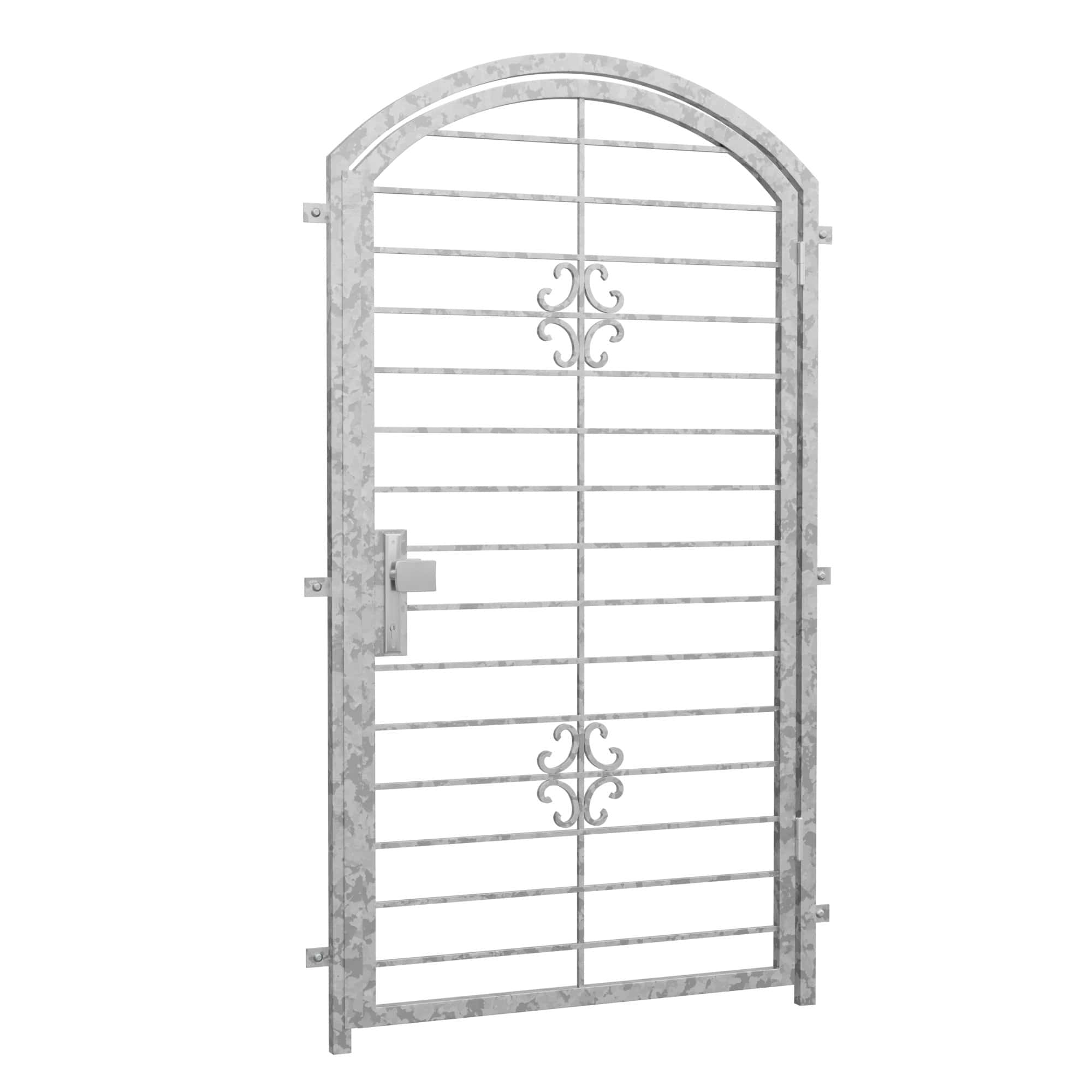 Porte grillagée galvanisé Arc Flower Top