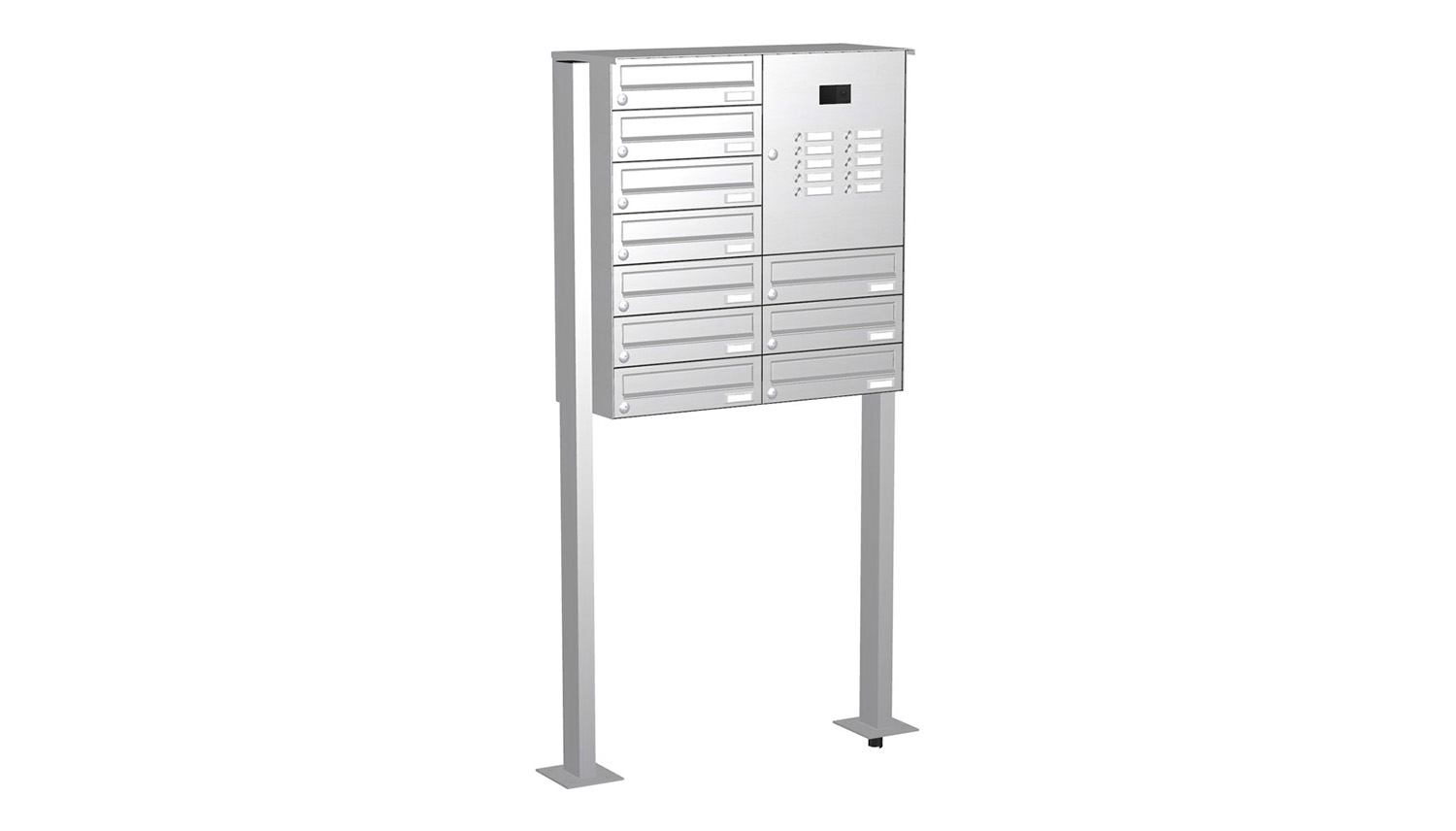 Briefkastenanlage | Freistehend | 10-fach | Waagerecht | Audio | Video | Edelstahl