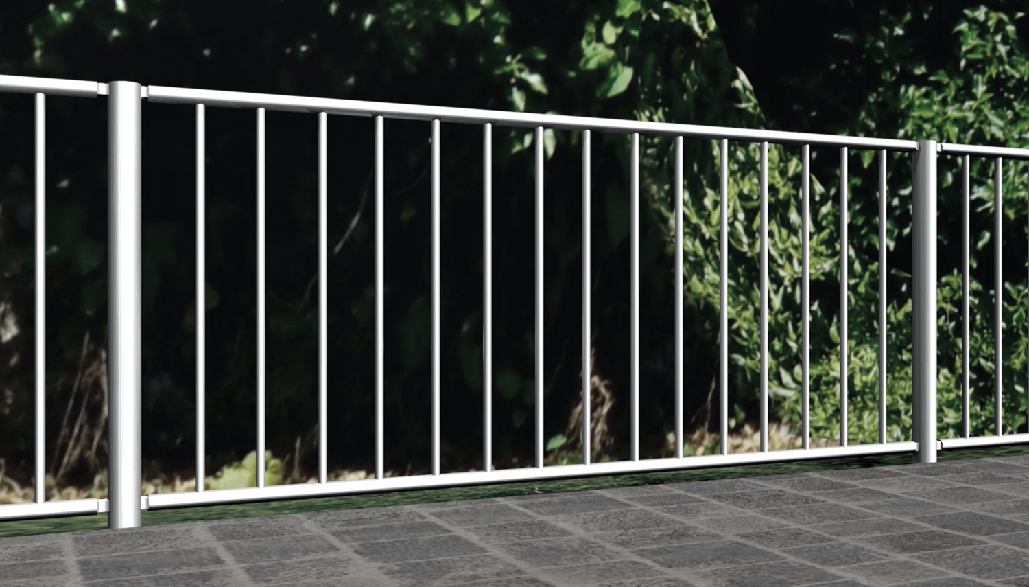 Barrière de jardin en acier inoxydable barre verticale 2, GE