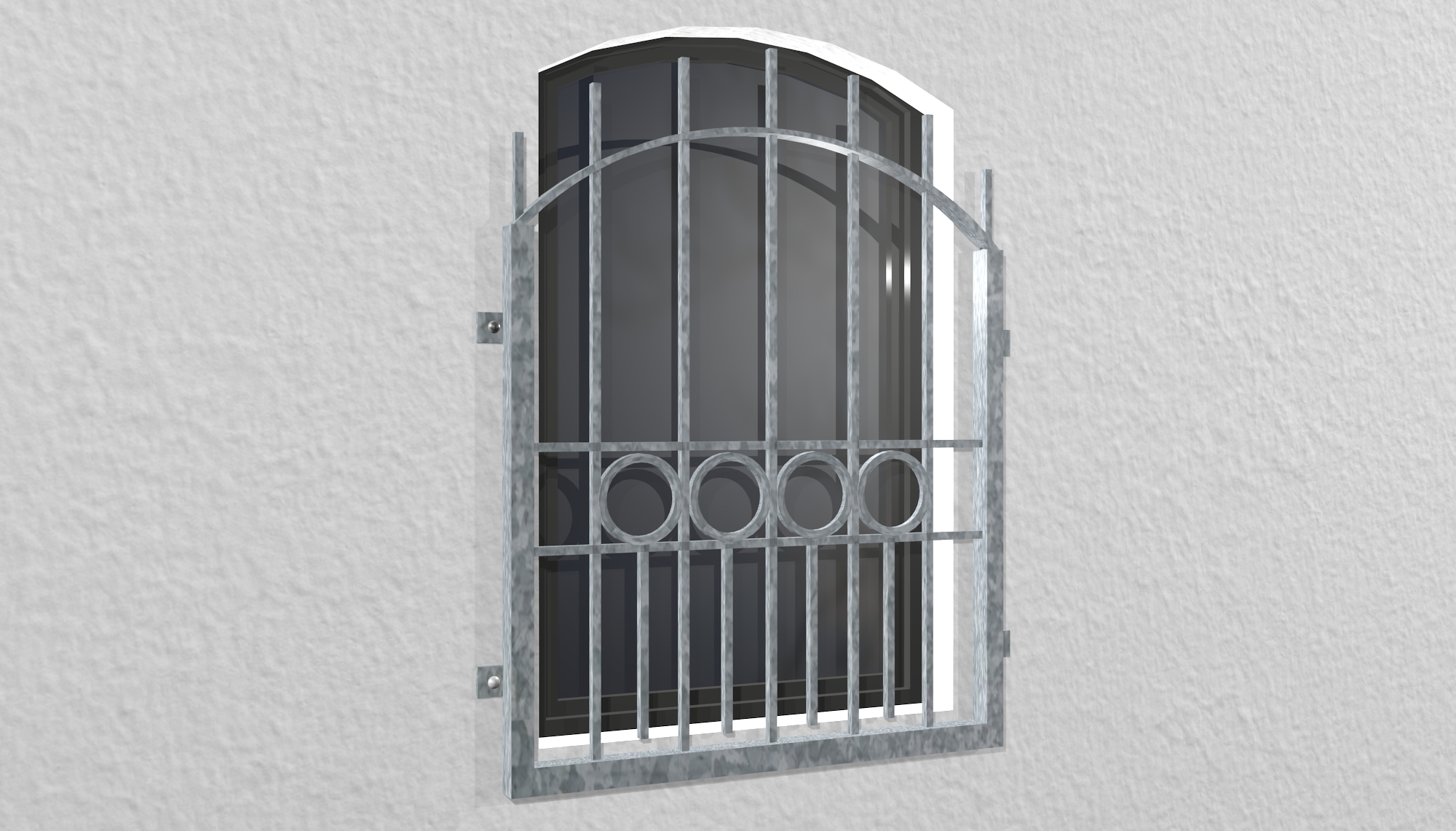 Grille de défense pour fenêtres en acier galvanisé Lyon arc supérieur 