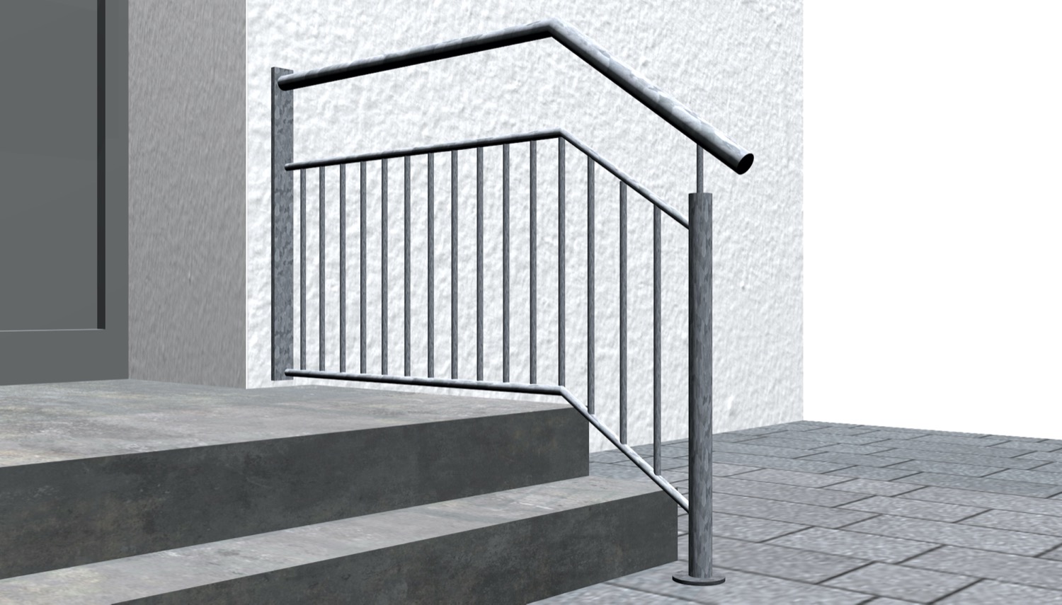 Balustrade d’escalier en acier galvanisé WTS-CL Remplissage de barres 