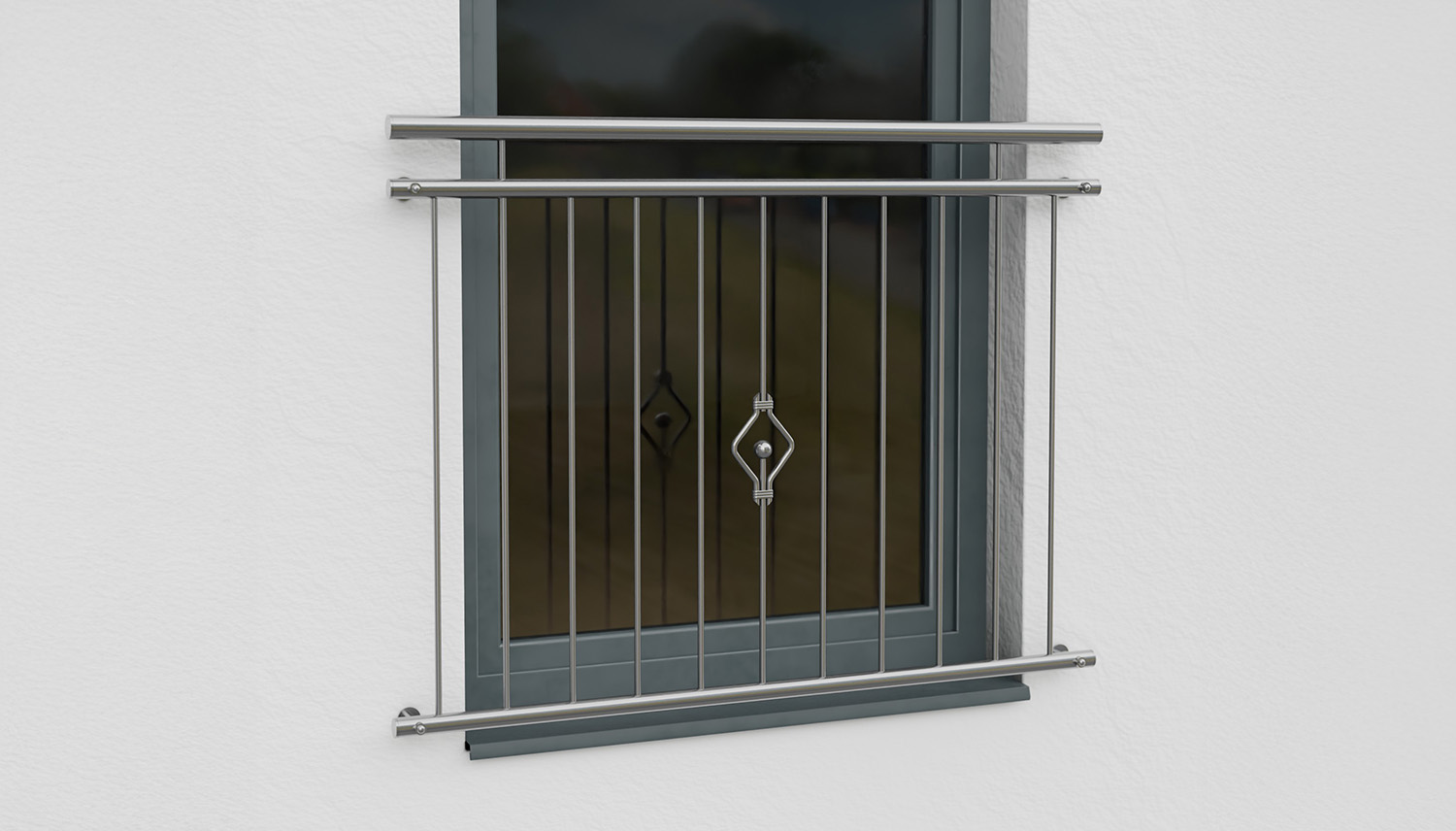 Ornement de balcons à la française en acier inoxydable 