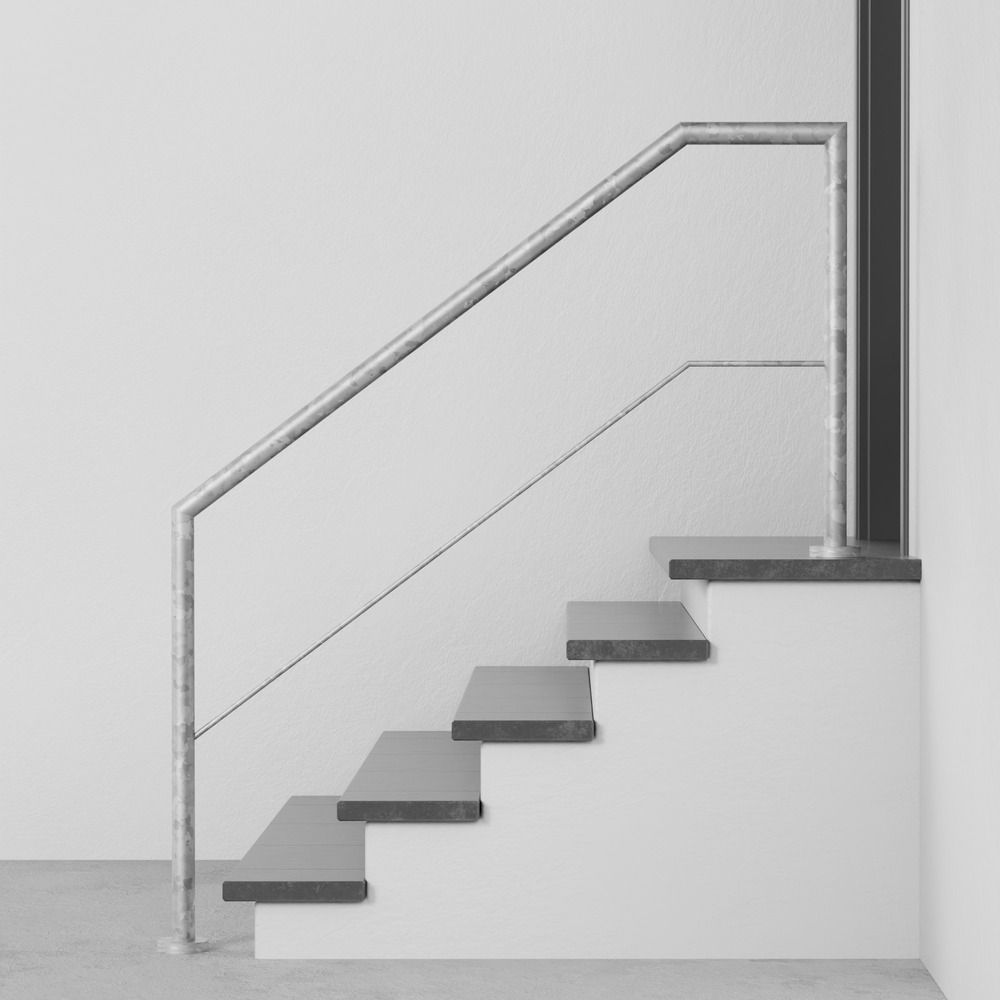 Balustrade d’escalier en acier galvanisé FA 1-3 croisillons 