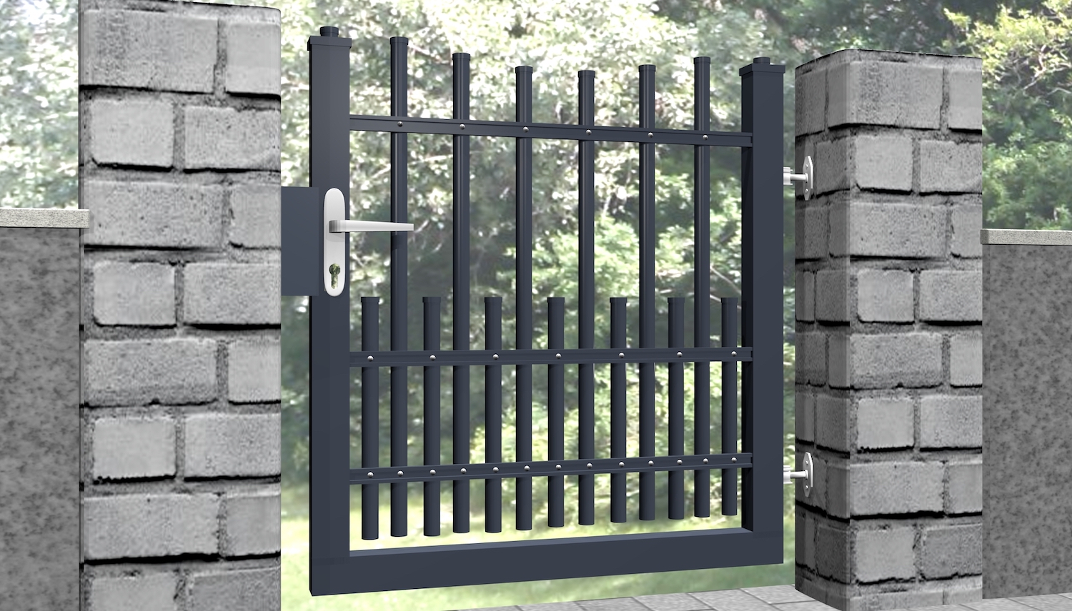 Portillon de jardin aluminium 1 battant palissades DPP Classic, UB