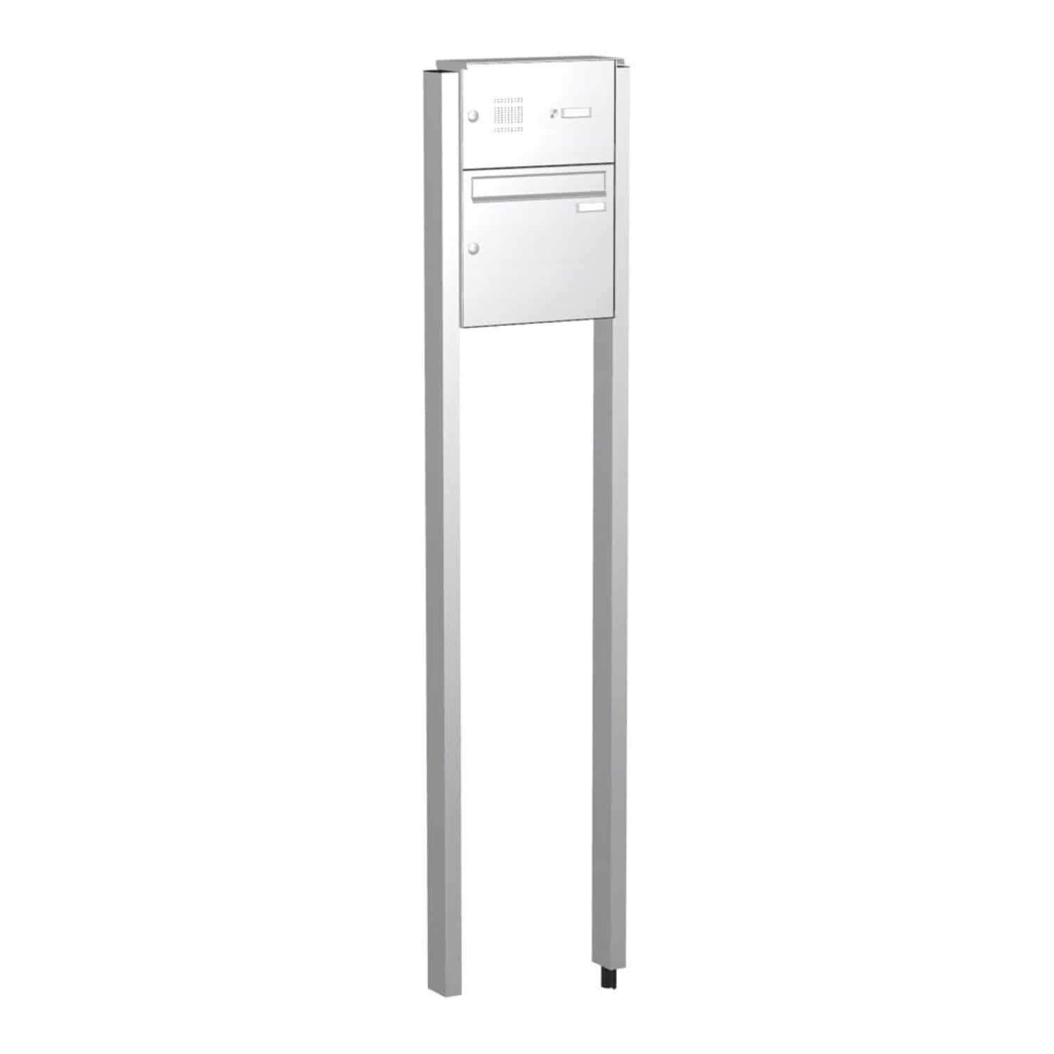 Briefkastenanlage | Freistehend | 1-fach | Senkrecht | Audio | Video | Edelstahl