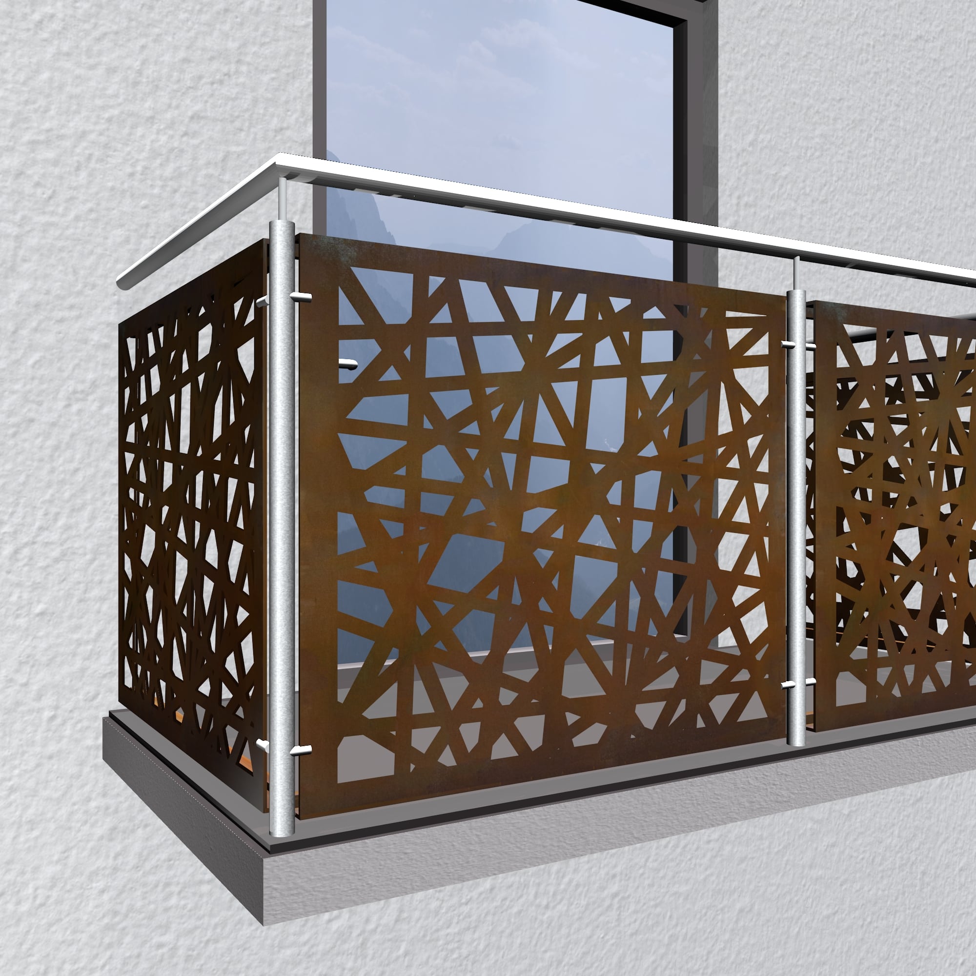 Garde-Corps de balcon en acier Corten AB