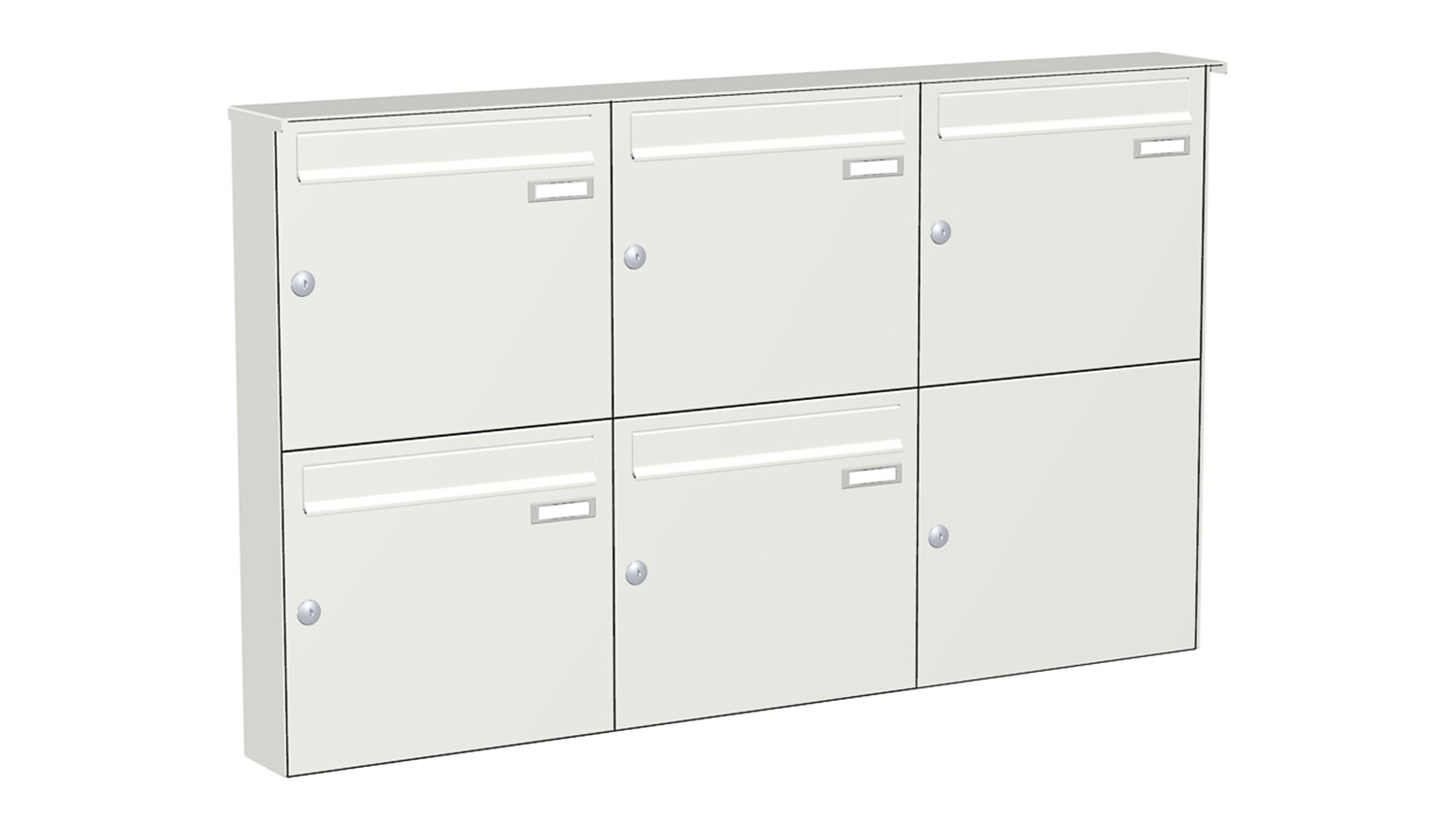 Briefkastenanlage | Aufputz | 5-fach | Senkrecht | Farbe